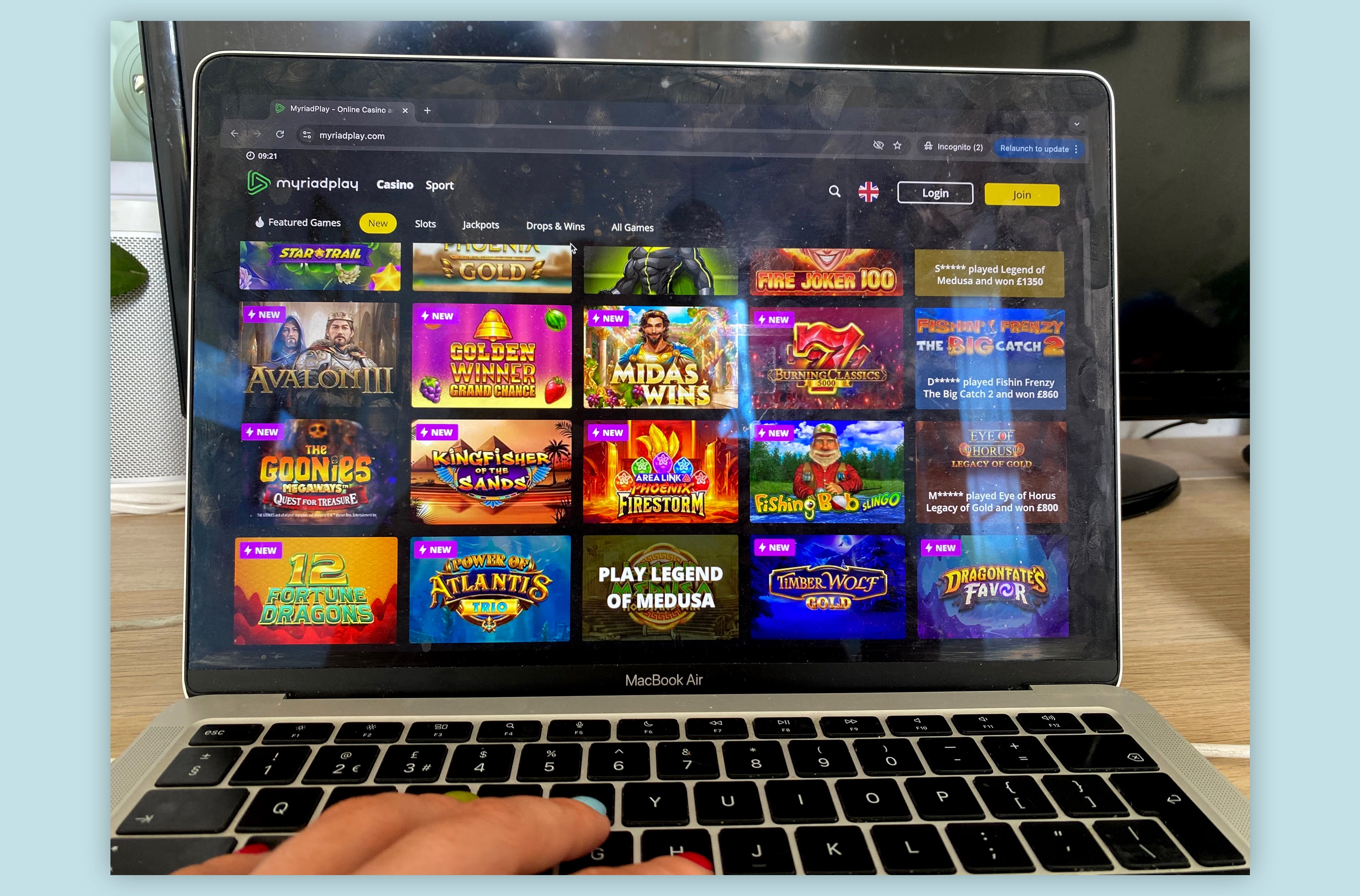 Myriad Play Casino has a big games library for a relatively new casino