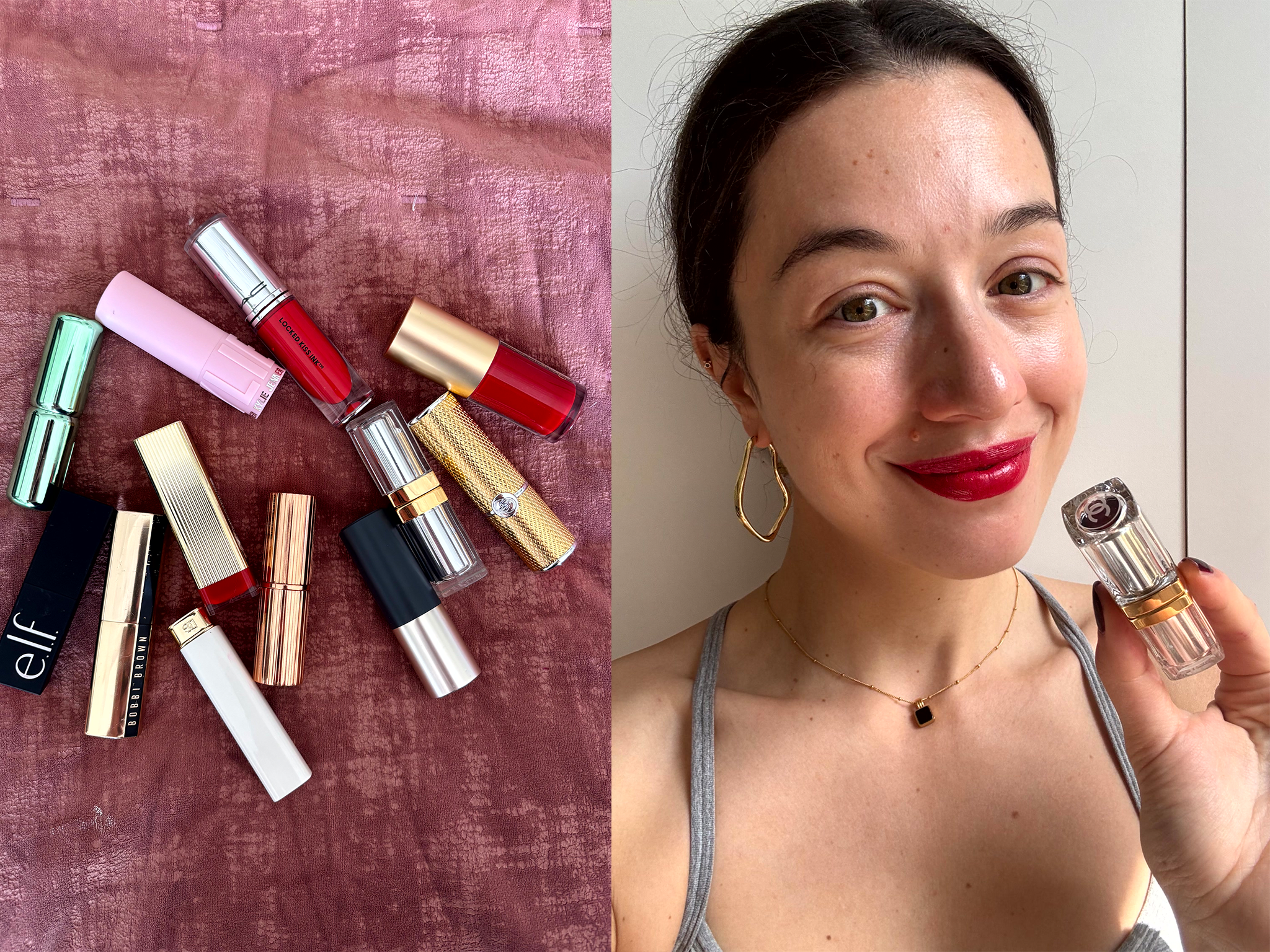 I applied the lipsticks to bare lips, sans liner or gloss to find the long-lasting formulas