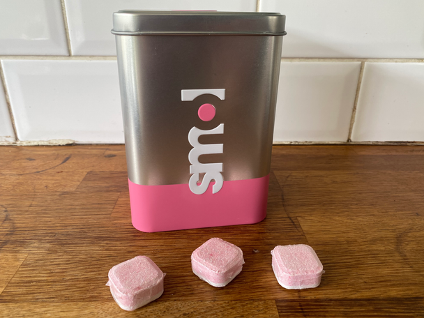 The brand provides a free, reusable storage tin when you sign up for a subscription (Zoe Griffin/The Independent)