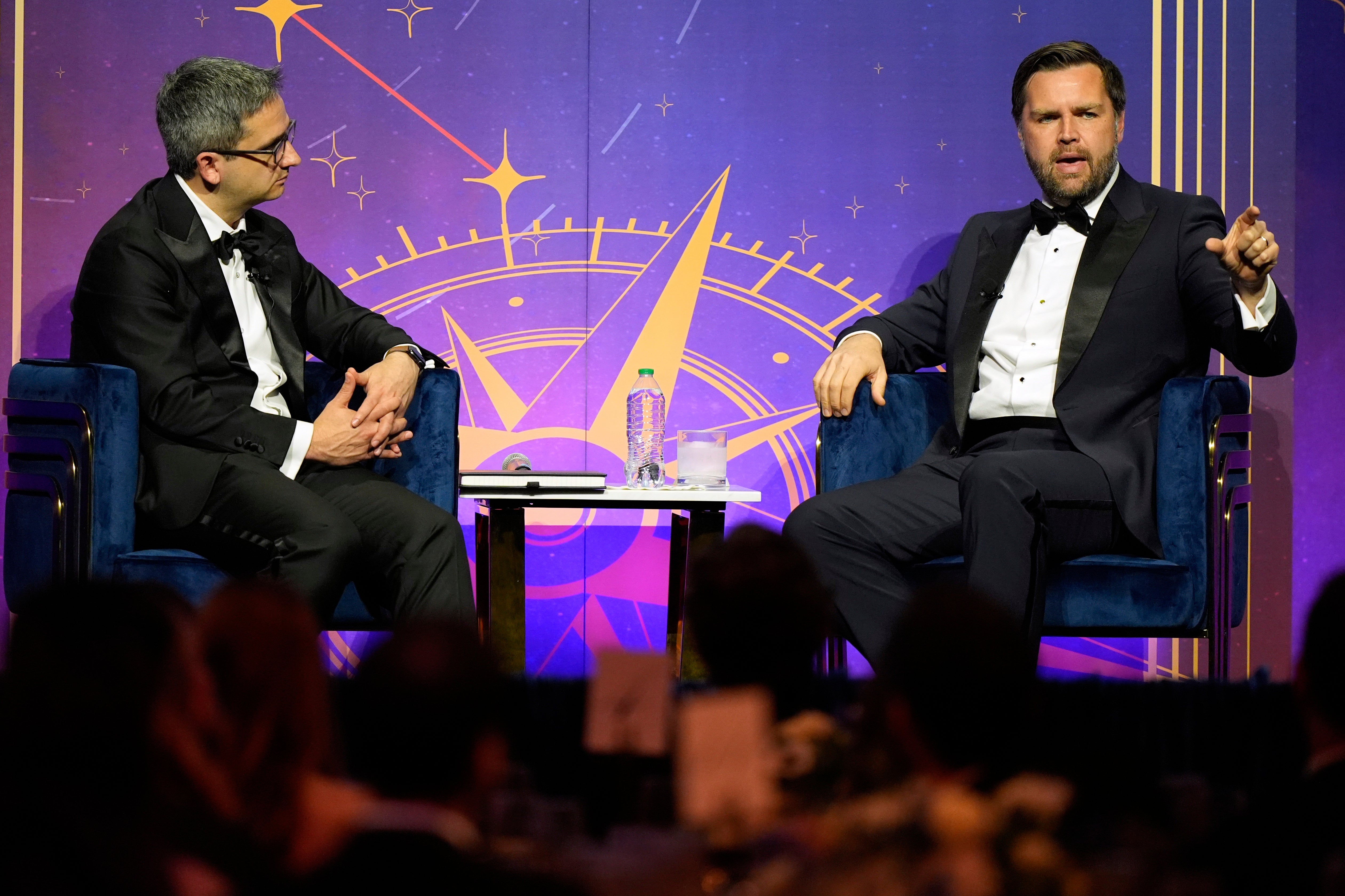 Vance joked around with Oren Cass at The New World Gala hosted by the think tank American Compass on Tuesday night