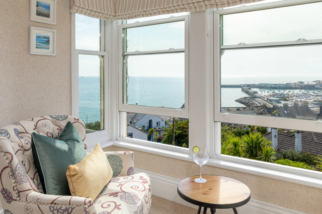 <p>The Edwardian villa Hotel Penzance is perched on a hilltop, allowing for what has been described as some of the best views in the town </p>