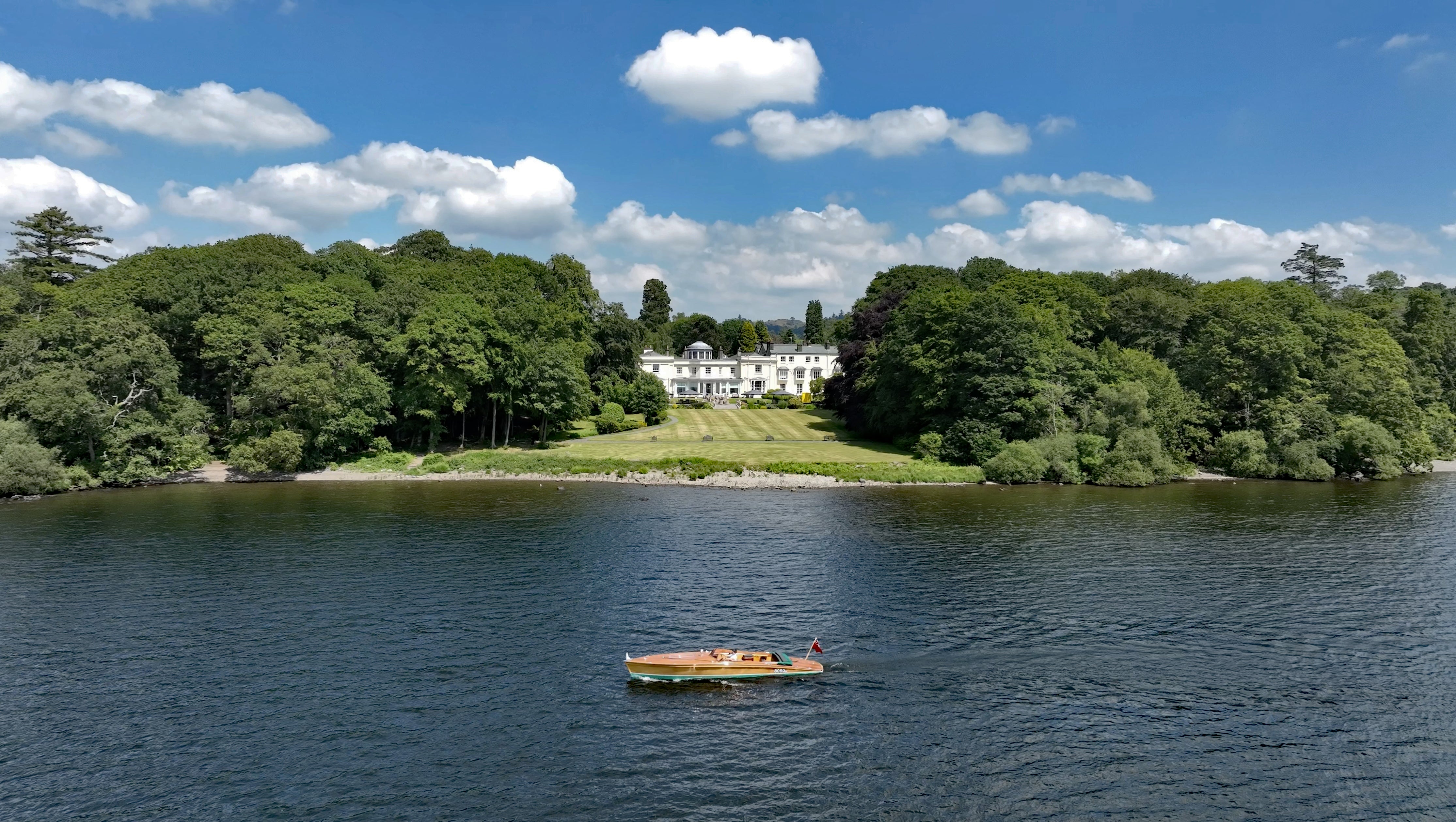 Make lasting family memories on Storrs Hall’s sleek motorboat