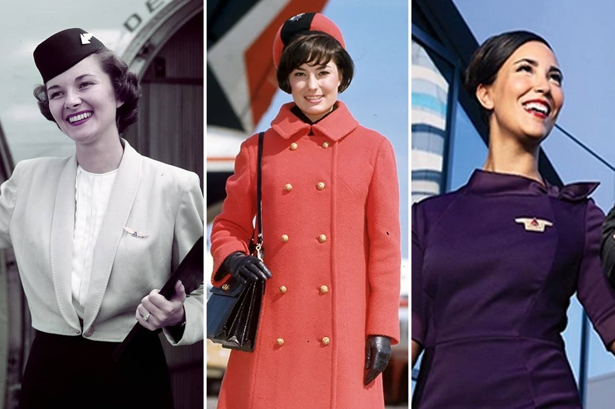 Delta uniforms from the 40s, 60s and present day