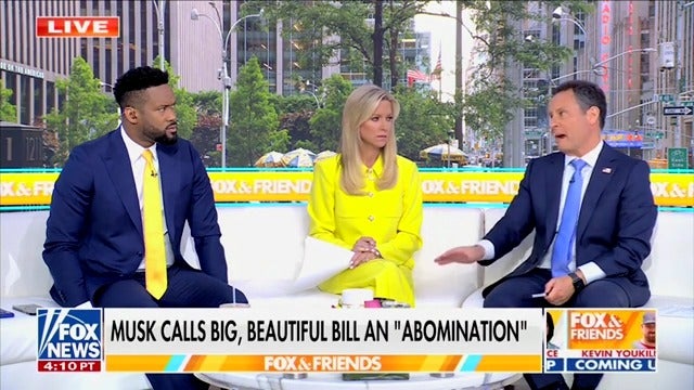 Fox & Friends host Brian Kilmeade says Donald Trump is privately ‘furious’ that Elon Musk is attacking his signature spending bill.