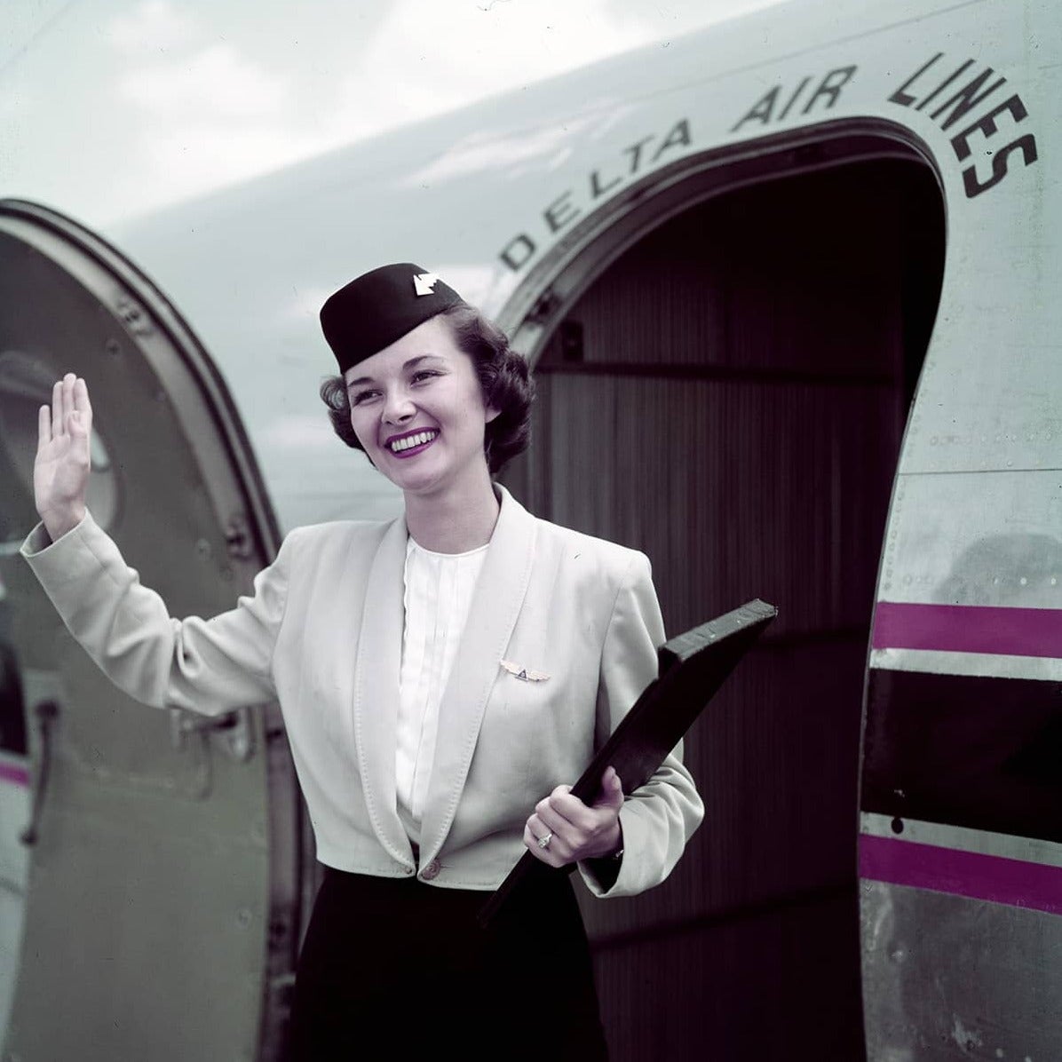 Delta's 1940s summer uniform — 'a playful and novel approach to wartime service dress', says tailor Robert Taylor-Southall