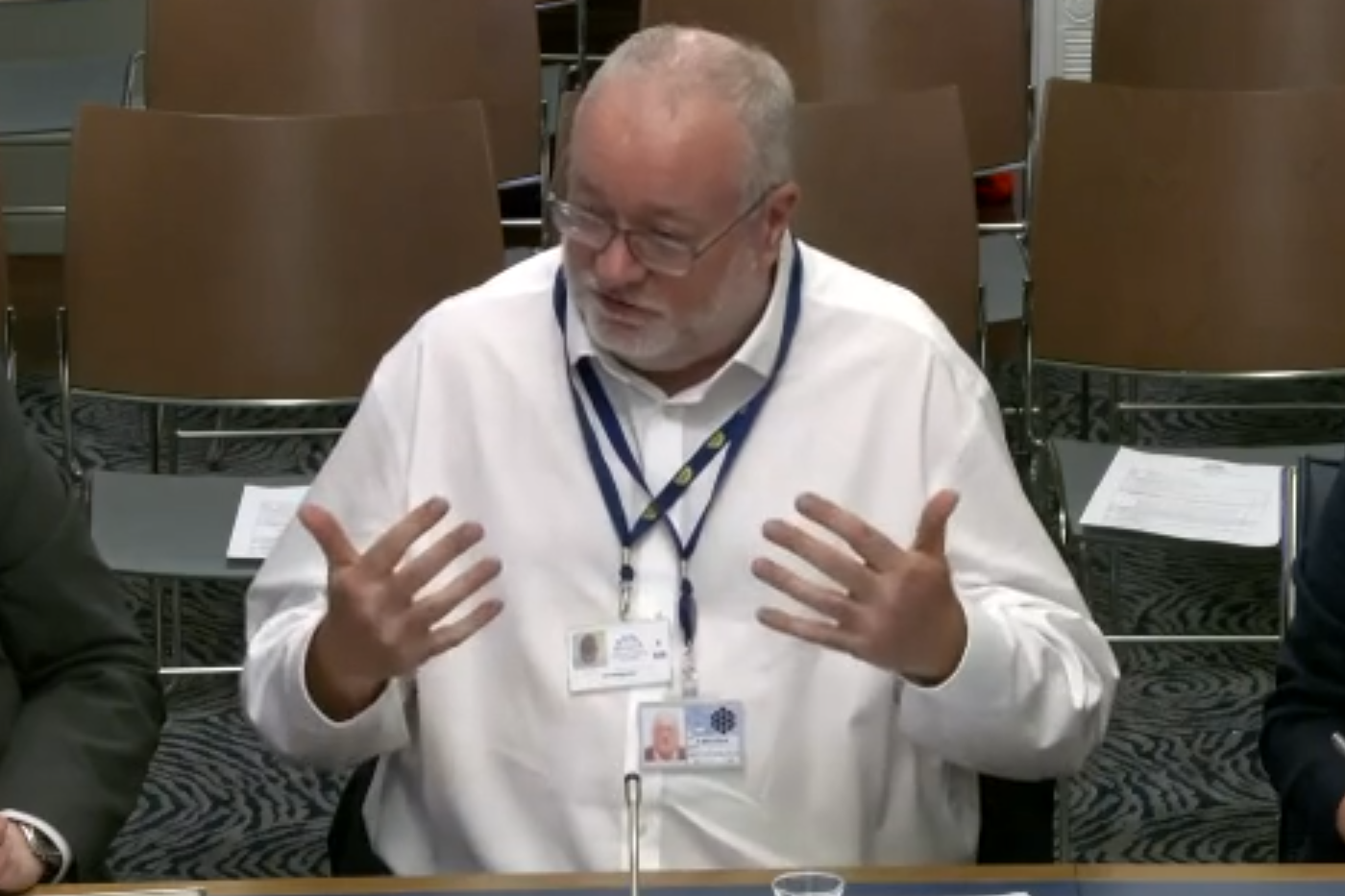 Stormont Executive Office Permanent Secretary David Malcolm gives evidence to the Assembly’s Executive Office committee on Wednesday. (NI Assembly/PA)
