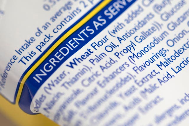 <p>Photo illustration of ingredients on a packet of instant noodles</p>