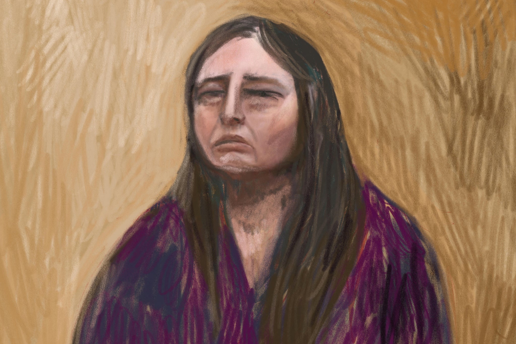 A court sketch of Erin Patterson