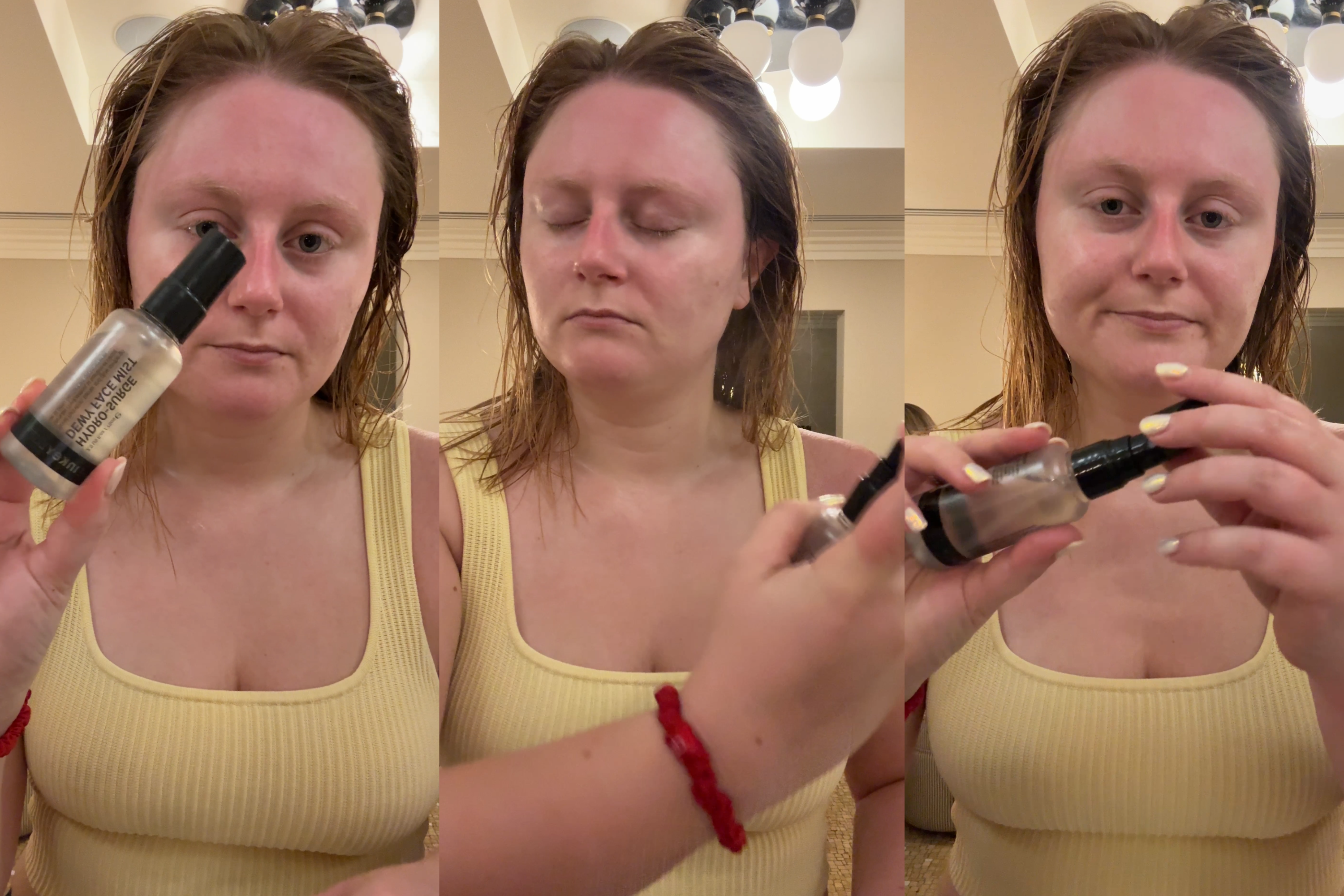 I applied the hydro-surge mist to freshly cleansed skin