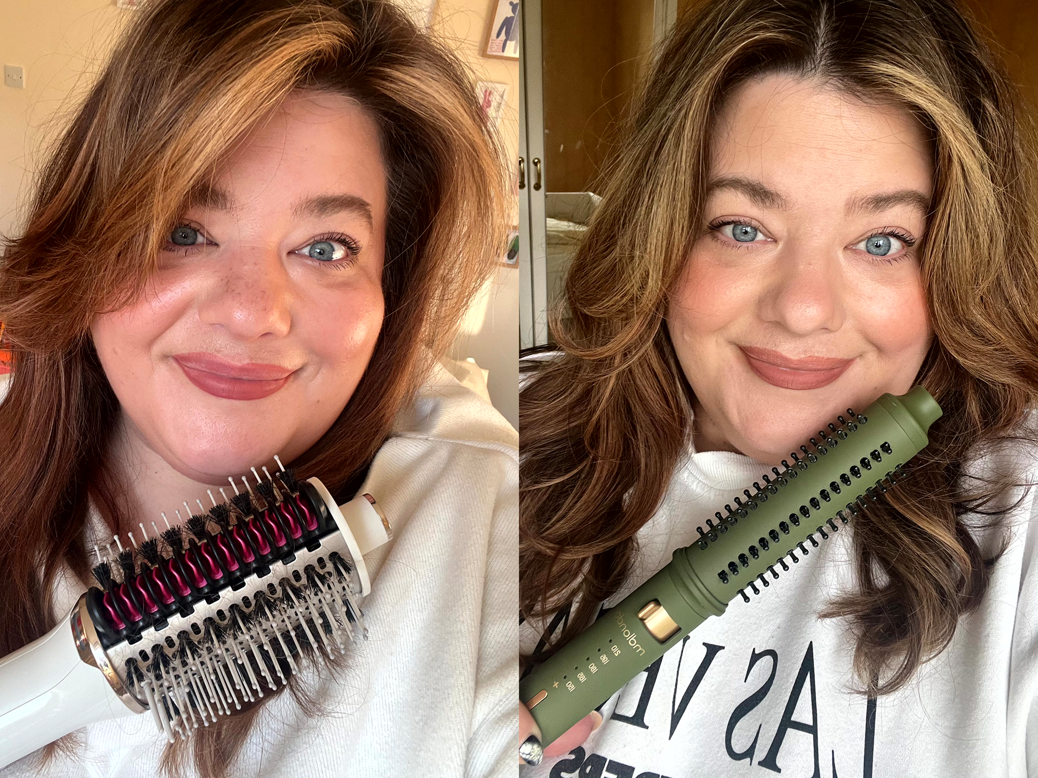 I tested a range of hot brushes on my straight-to-slightly-wavy hair