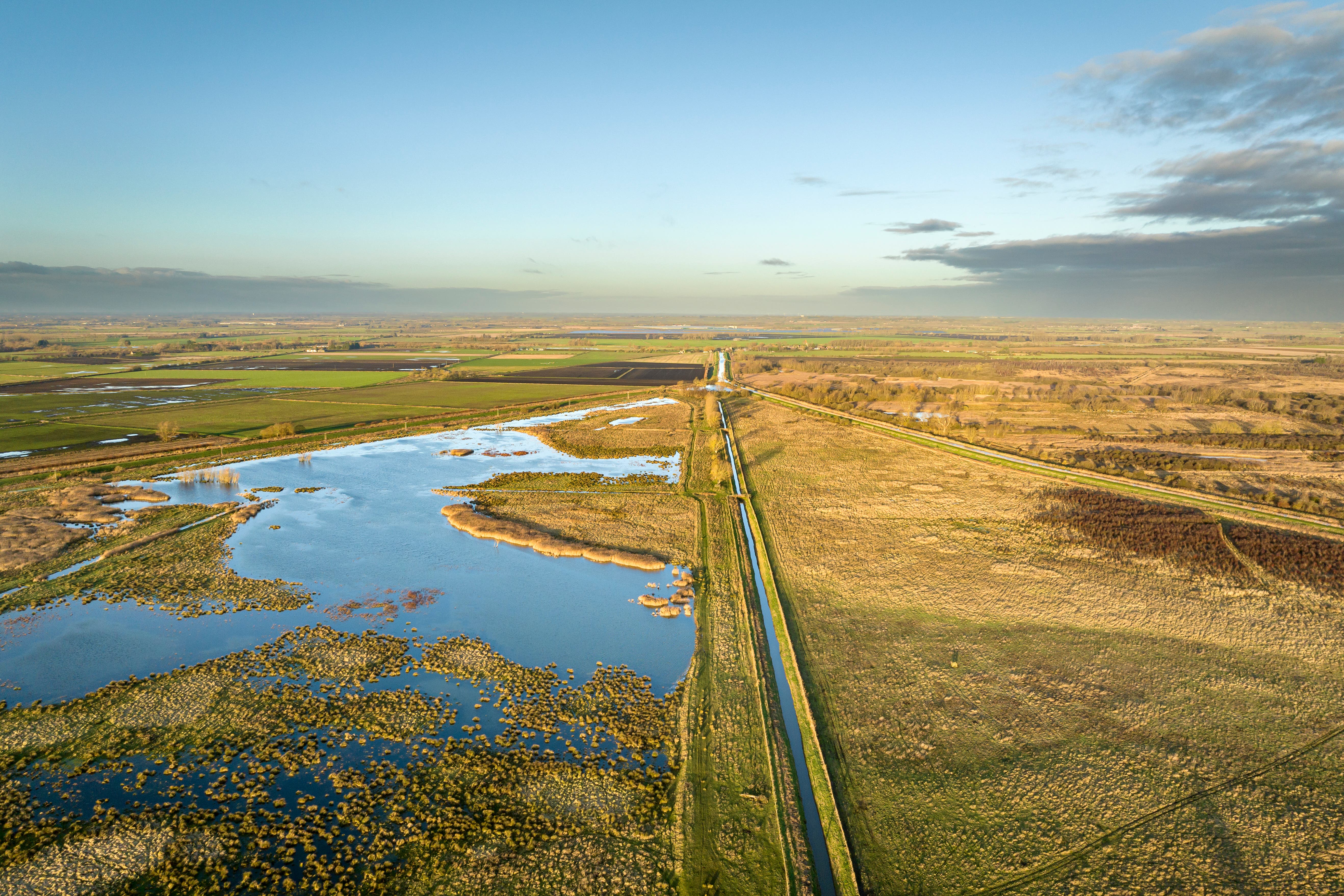 An aerial view of Burwell Fen, Wicken Fen, Cambridgeshire (National Trust/ PA)