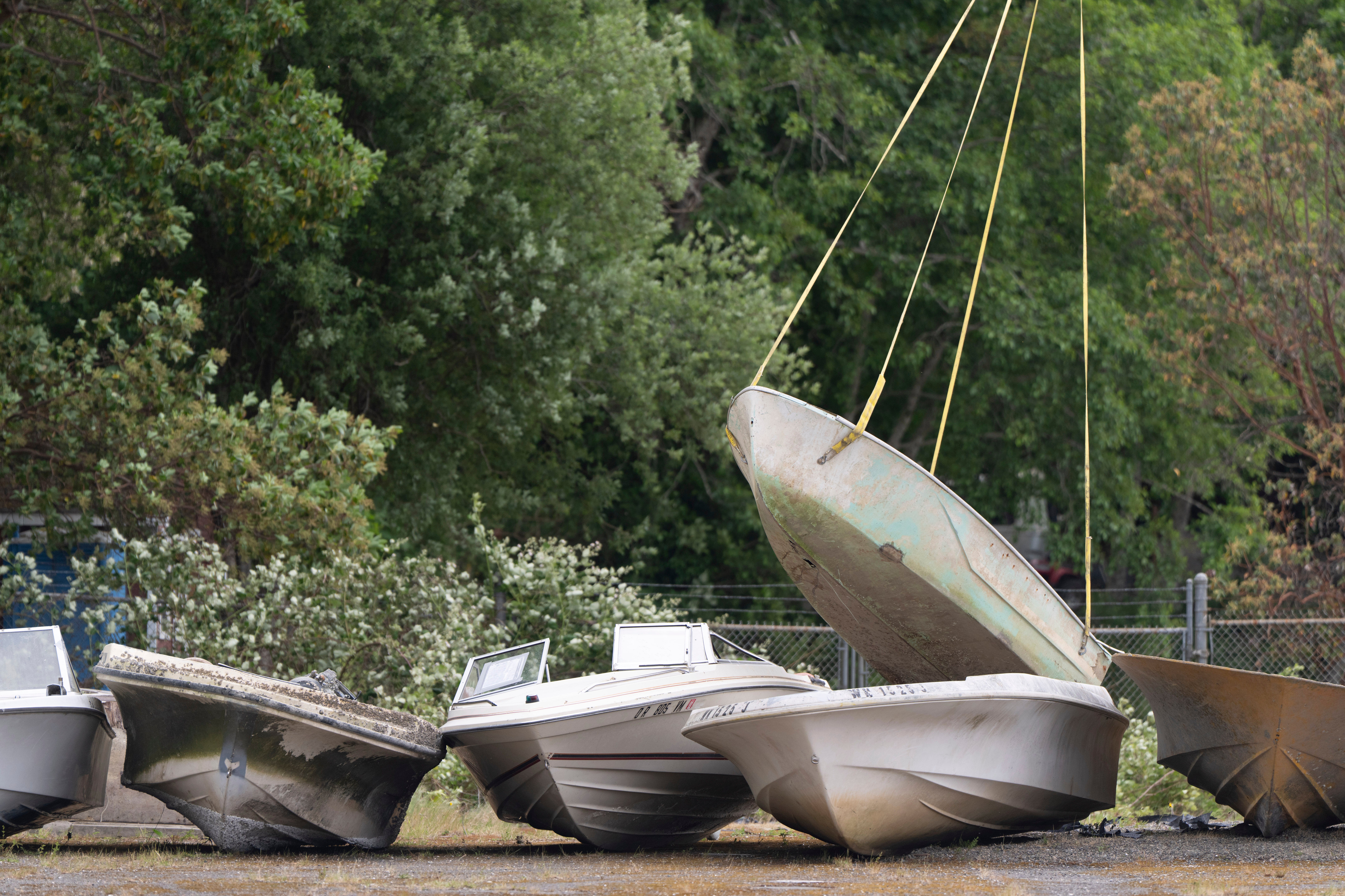 Abandoned Boats Airlifted