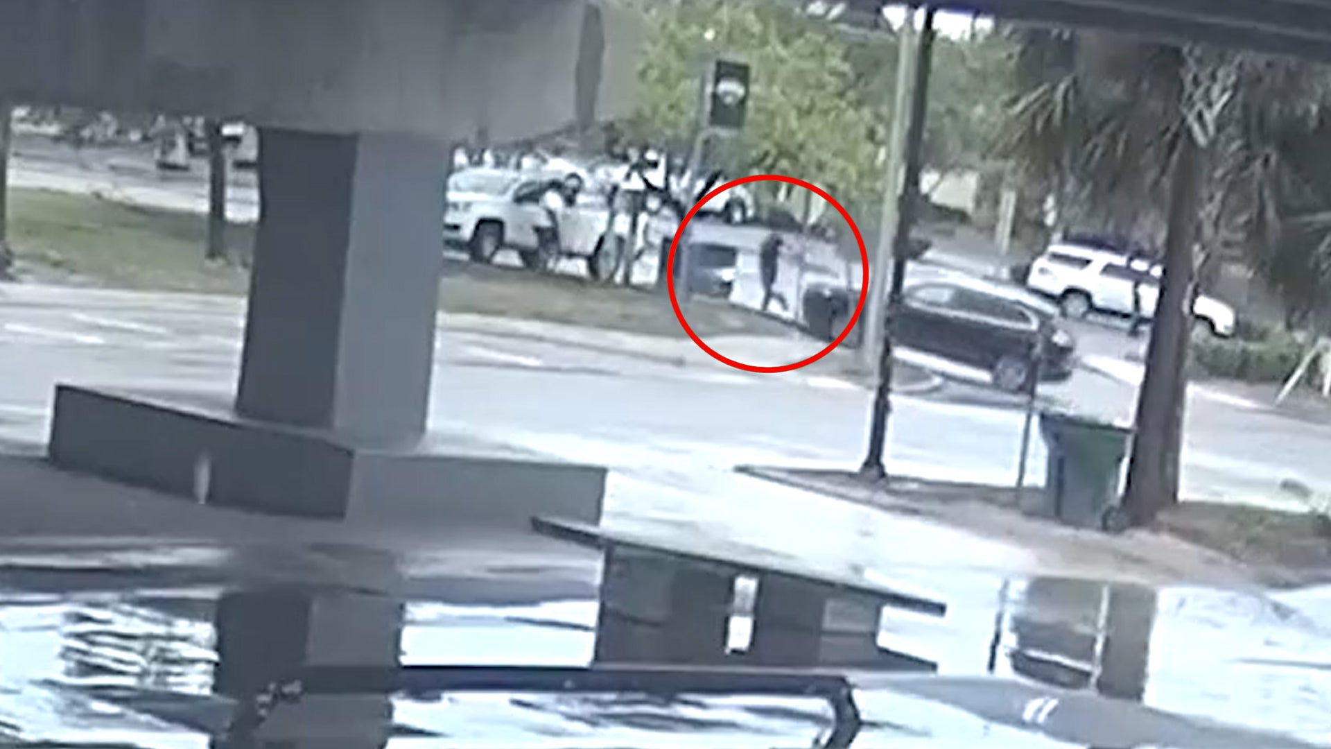 Watch: Violent road rage ends in shooting after man pinned to tree by Jeep