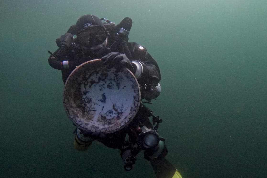 Pottery was recovered from the SS Eagle shipwreck (Graeme Bruce/PA)
