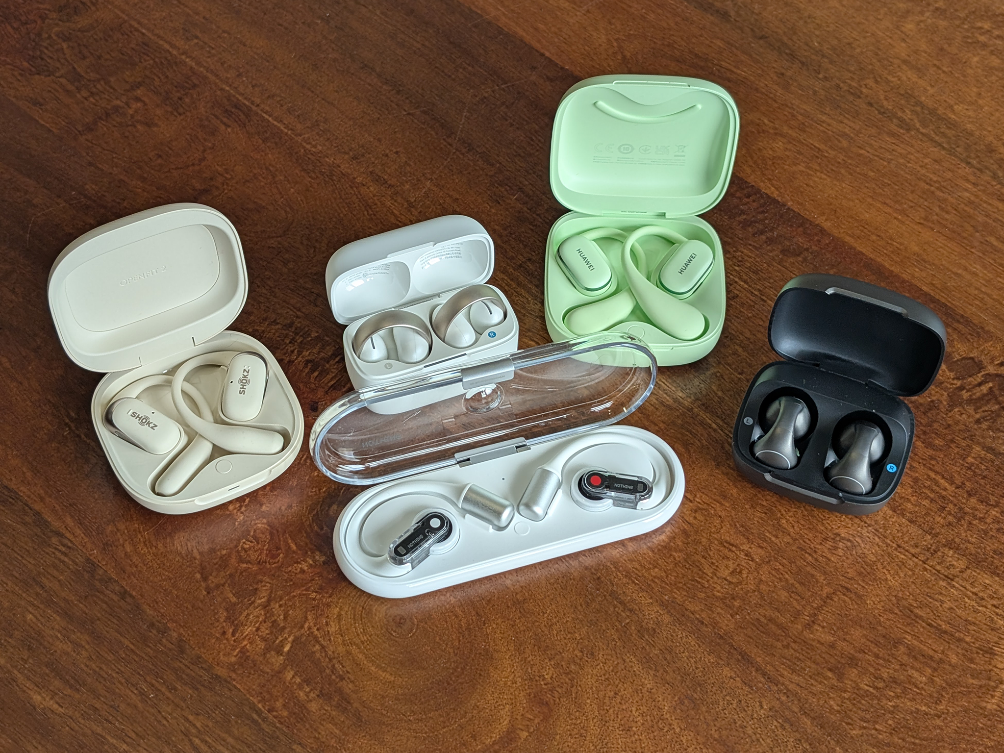 A selection of the open-ear headphones I tested