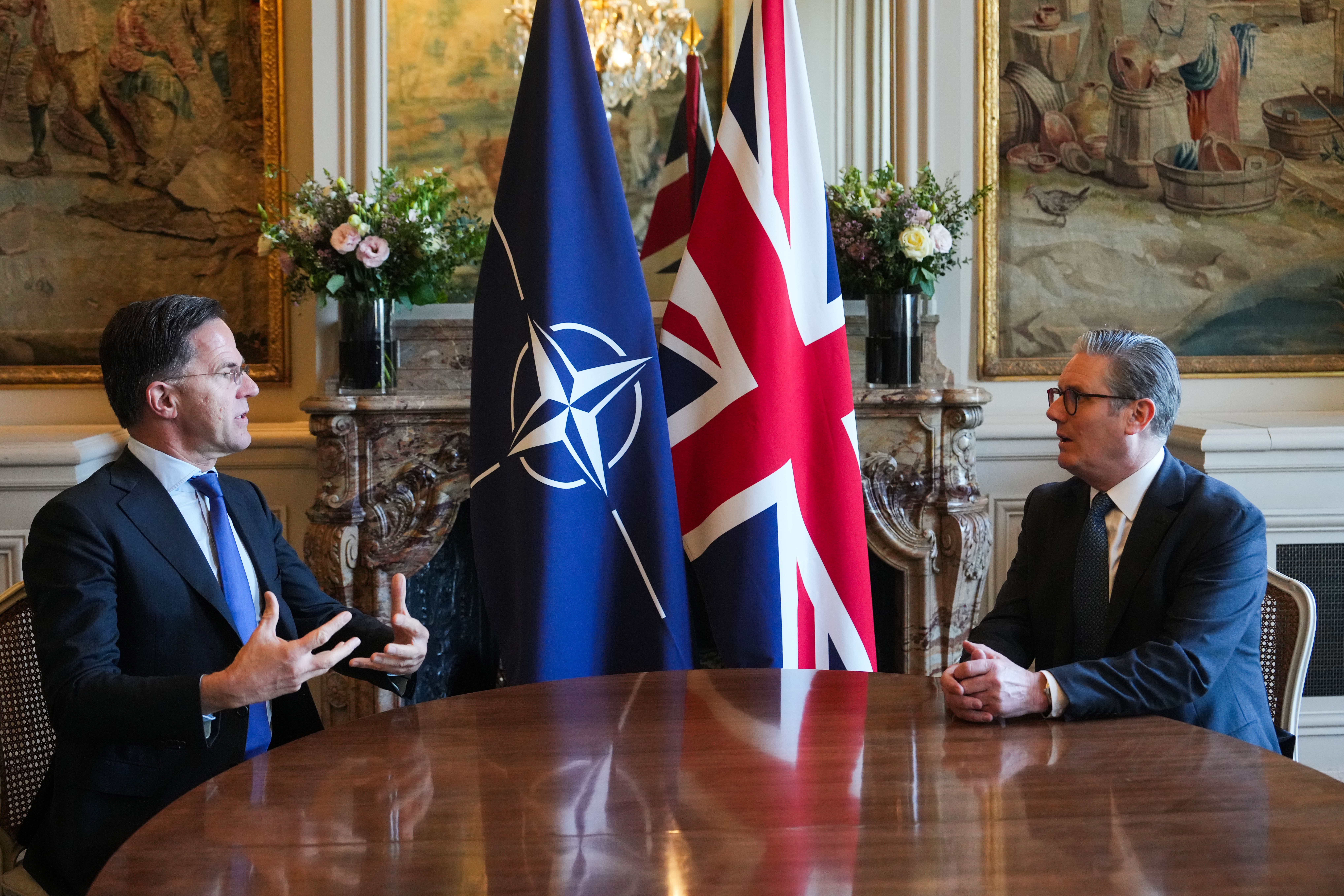 Prime Minister Sir Keir Starmer (right) with Nato secretary general Mark Rutte (Dimitar Dilkoff/PA)