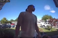 Dad suspected of killing his three daughters is seen on doorbell cam days before the killings