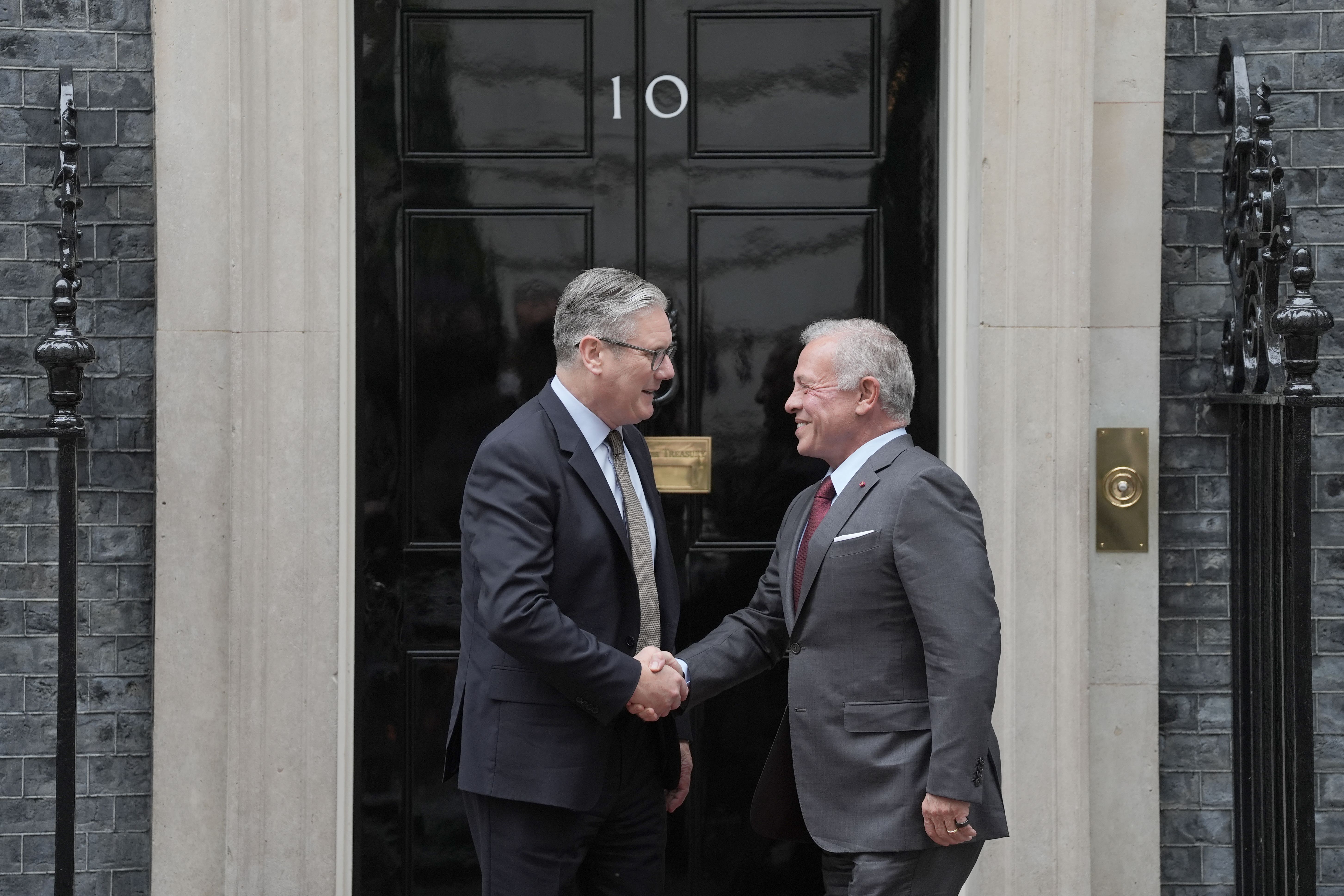 Sir Keir Starmer met the King of Jordan on Thursday amid ongoing conflict in the Middle East (Stefan Rousseau/PA)
