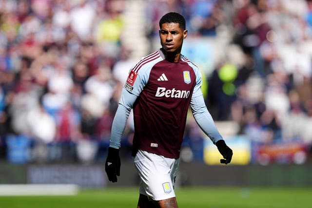 <p>Marcus Rashford is looking for a new club after a brief loan spell at Aston Villa (Martin Rickett/PA)</p>