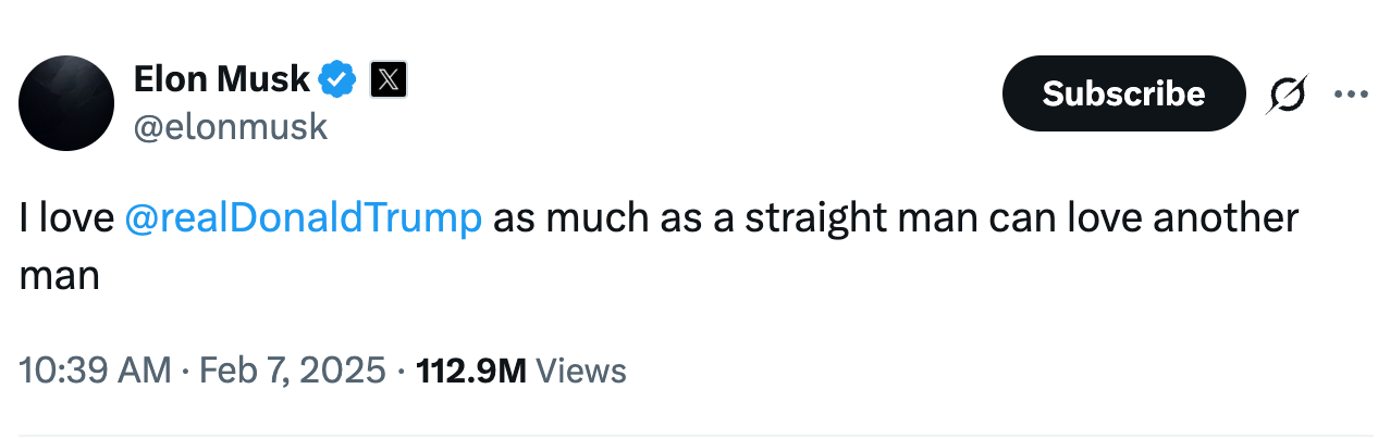 Elon Musk was gushing in his love for the president just a few months ago