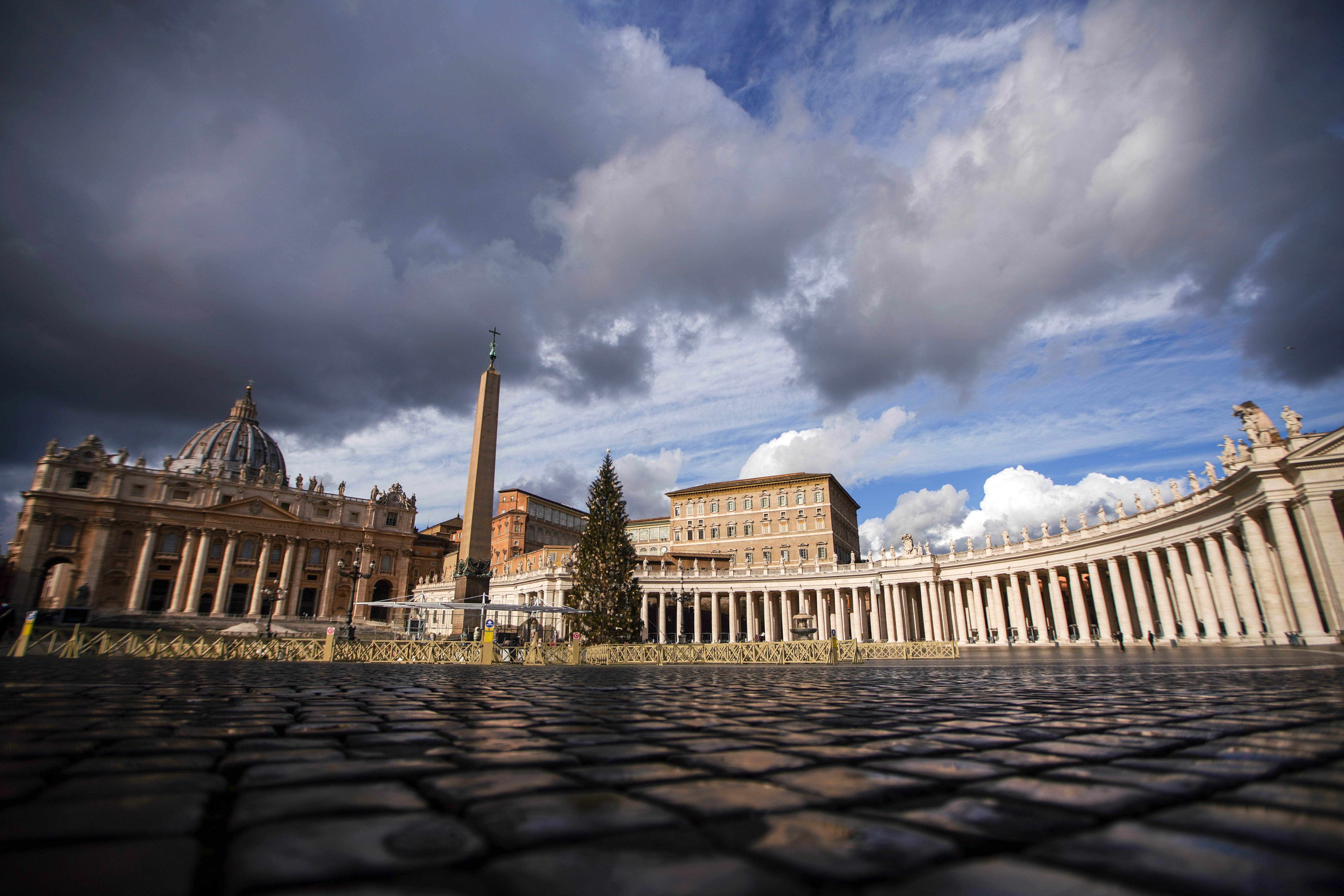 A view of the empty St. Peter's Square at the Vatican