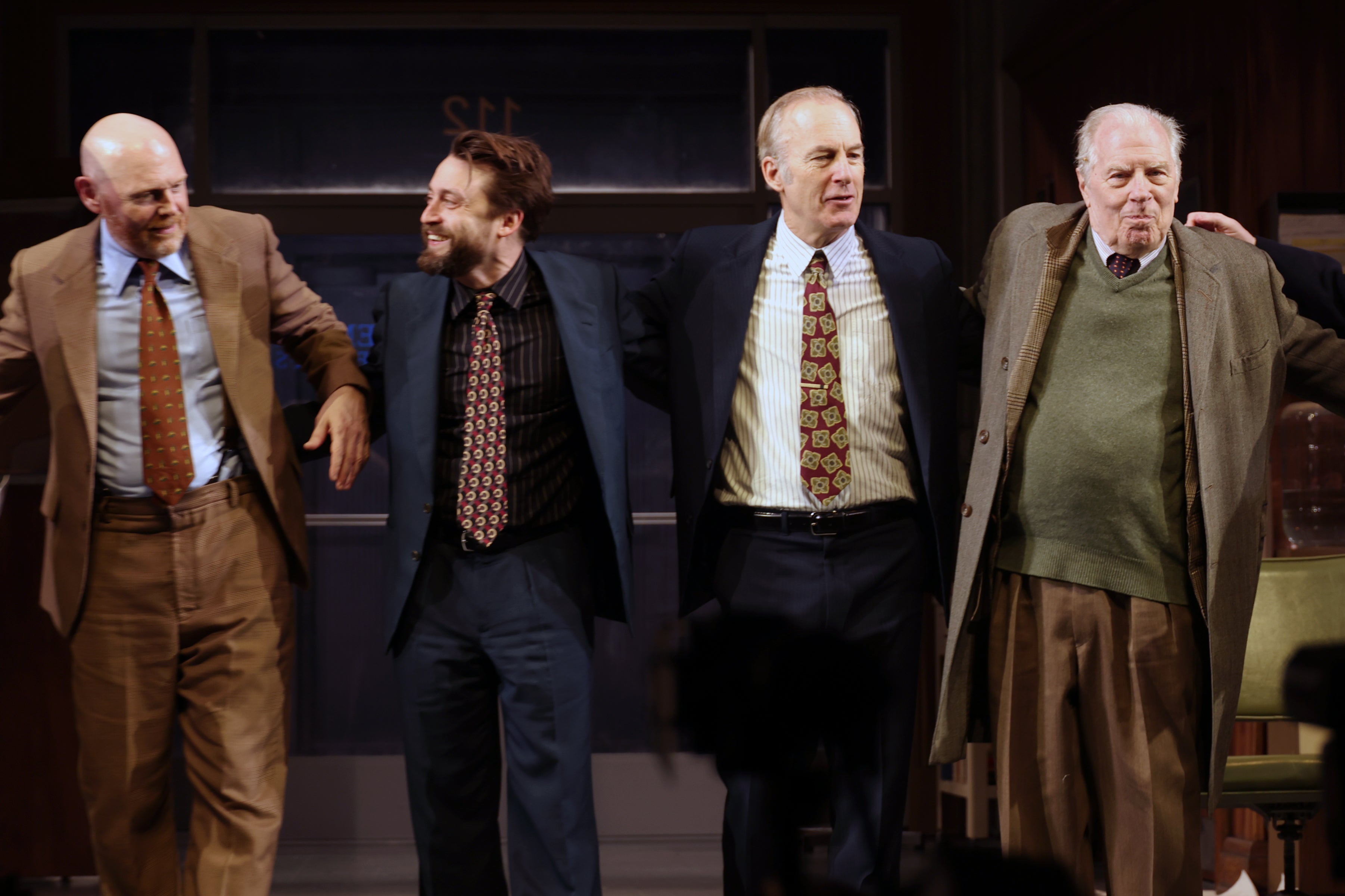 (From left) Bill Burr, Kieran Culkin, Bob Odenkirk and Michael McKean make up the star-studded cast of ‘Glengarry Glen Ross’ at Palace Theatre