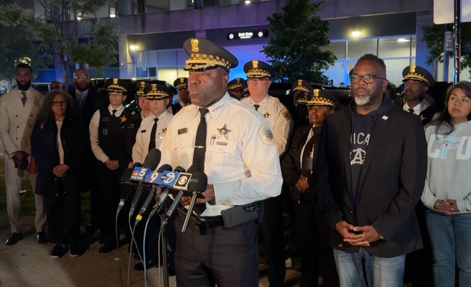 At a press briefing early on Friday morning Superintendent Larry Snelling told reporters that Rivera and another officer had been following the suspect on foot, and had chased him into a building. He described Rivera as ‘young, vibrant and hardworking’