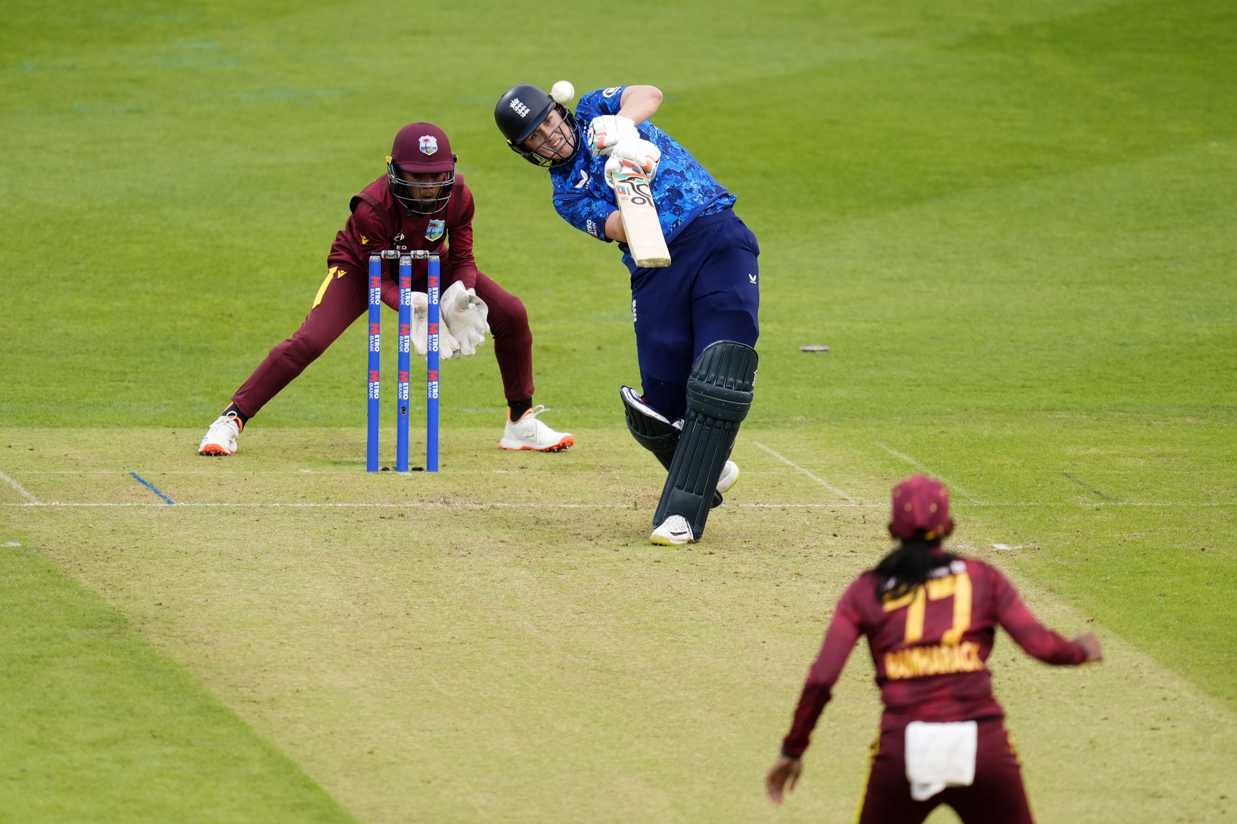 Nat Sciver-Brunt in batting action for England against West Indies at Taunton (Nick Potts/PA)