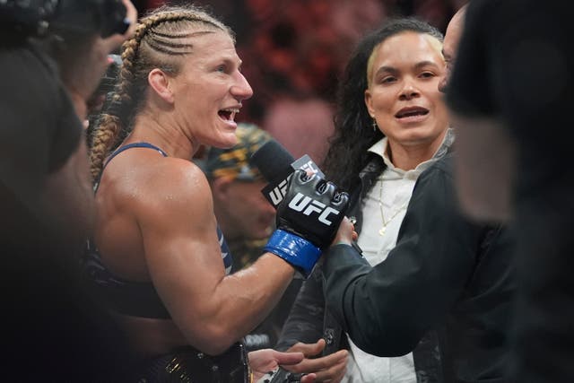 <p>Kayla Harrison (left) has been ruled out of her bout with Amanda Nunes</p>