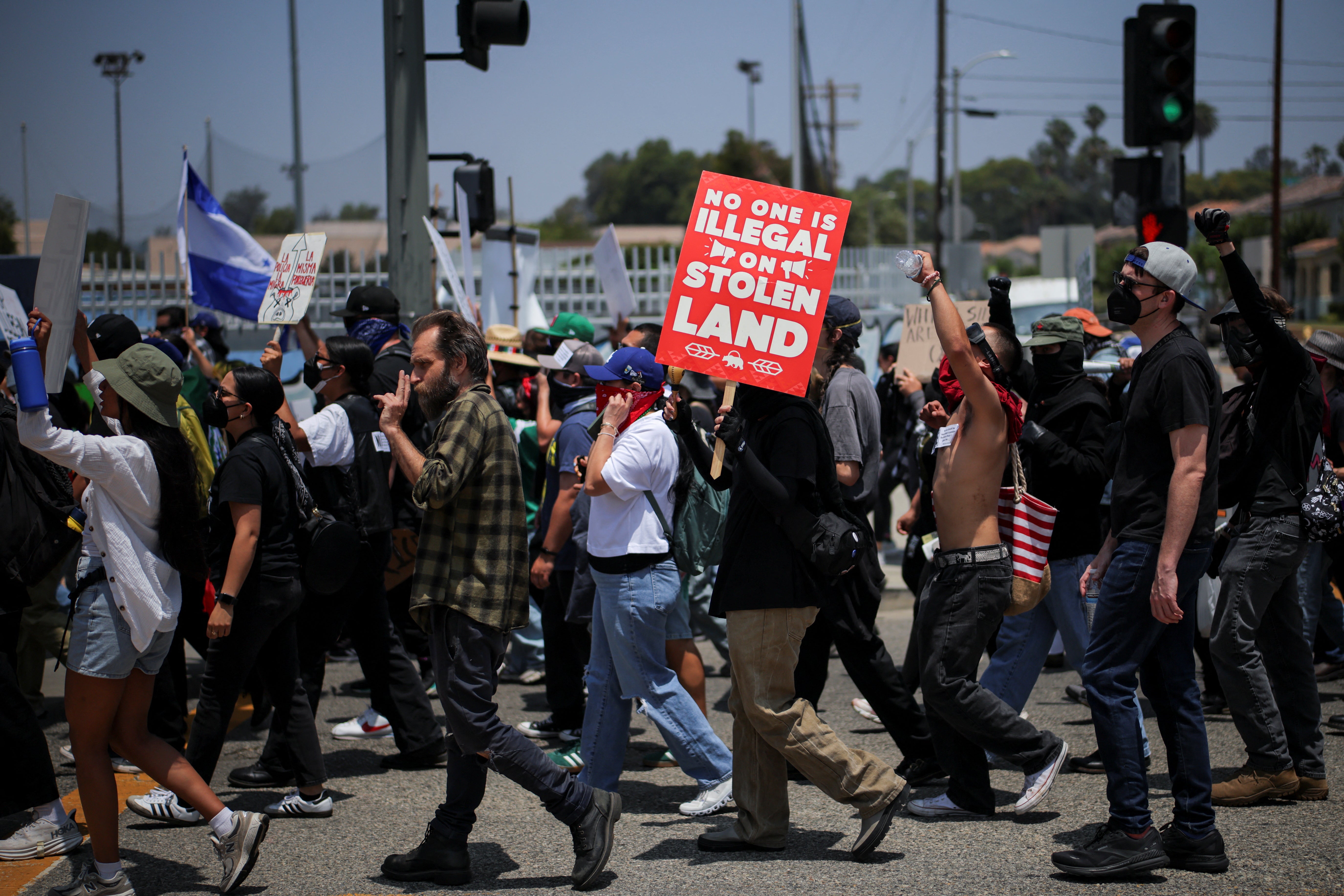 Despite the president’s goading, authorities in Los Angeles urged residents to keep calm, with Governor Gavin Newsom telling Californians: ‘Don’t give Donald Trump what he wants’