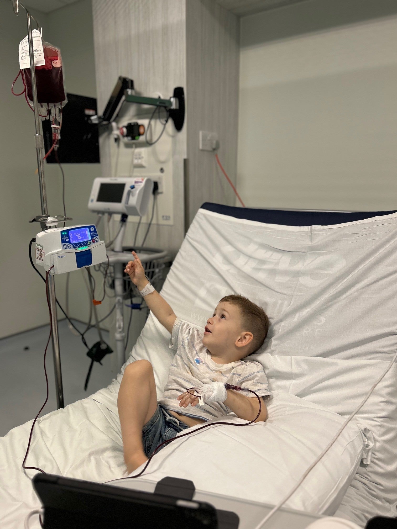 Four-year-old Isaac Balmer has regular blood transfusions due to his genetic blood condition