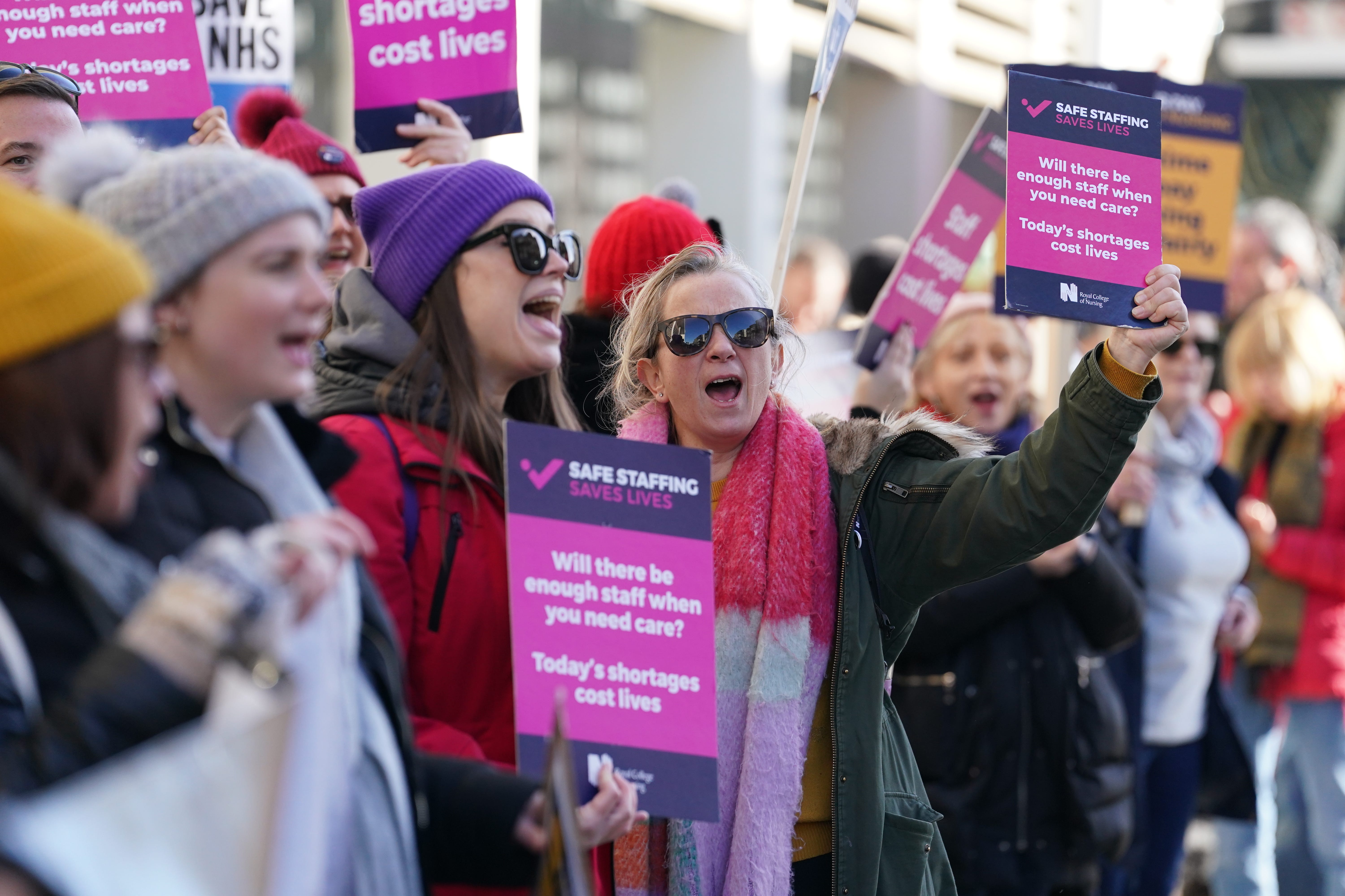 A previous strike by nurses (Gareth Fuller/PA)