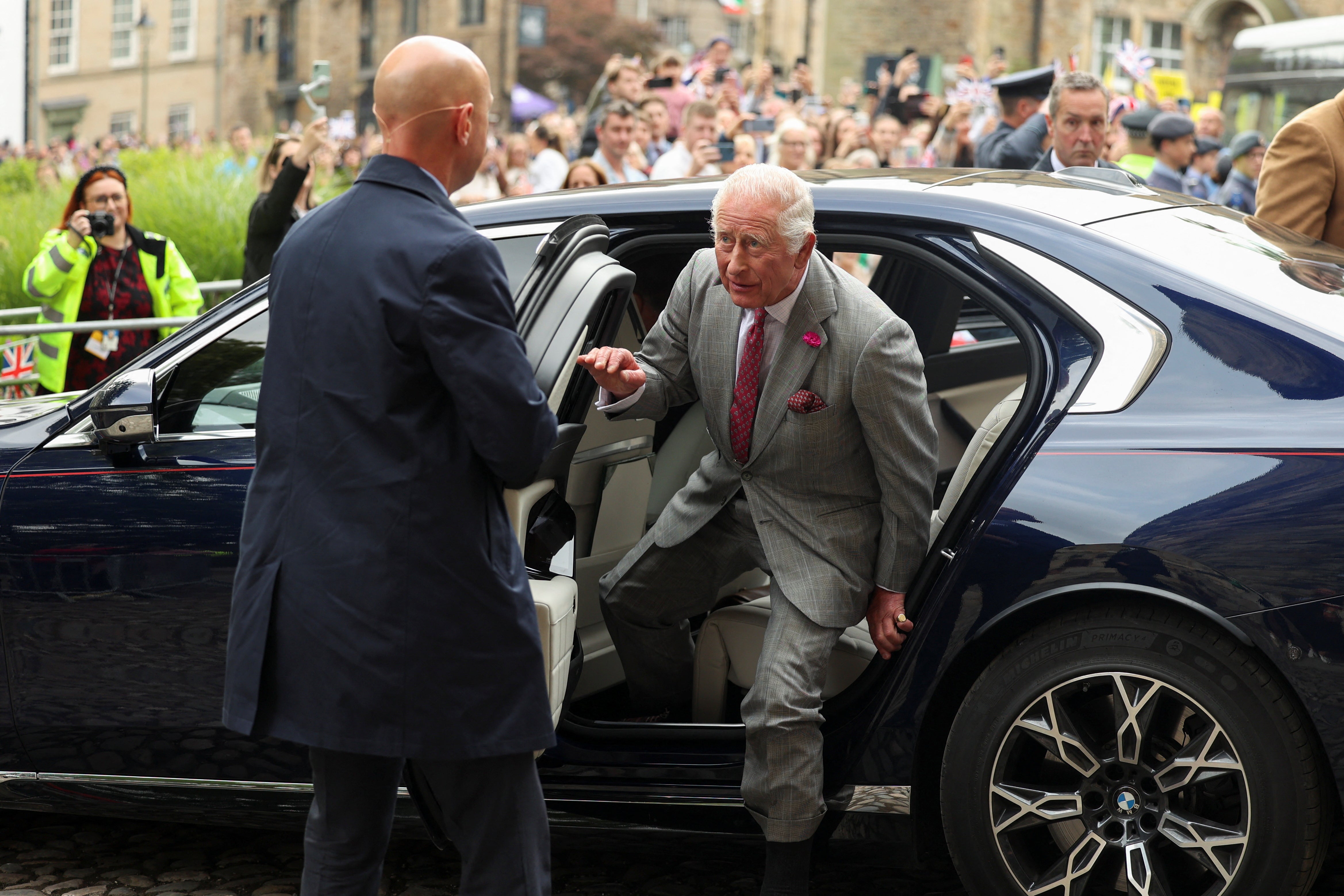 Charles took part in a ceremony of keys outside the castle, a tradition which dates back to 1851 when the keys were presented to Queen Victoria and which Queen Elizabeth II participated in in 2015