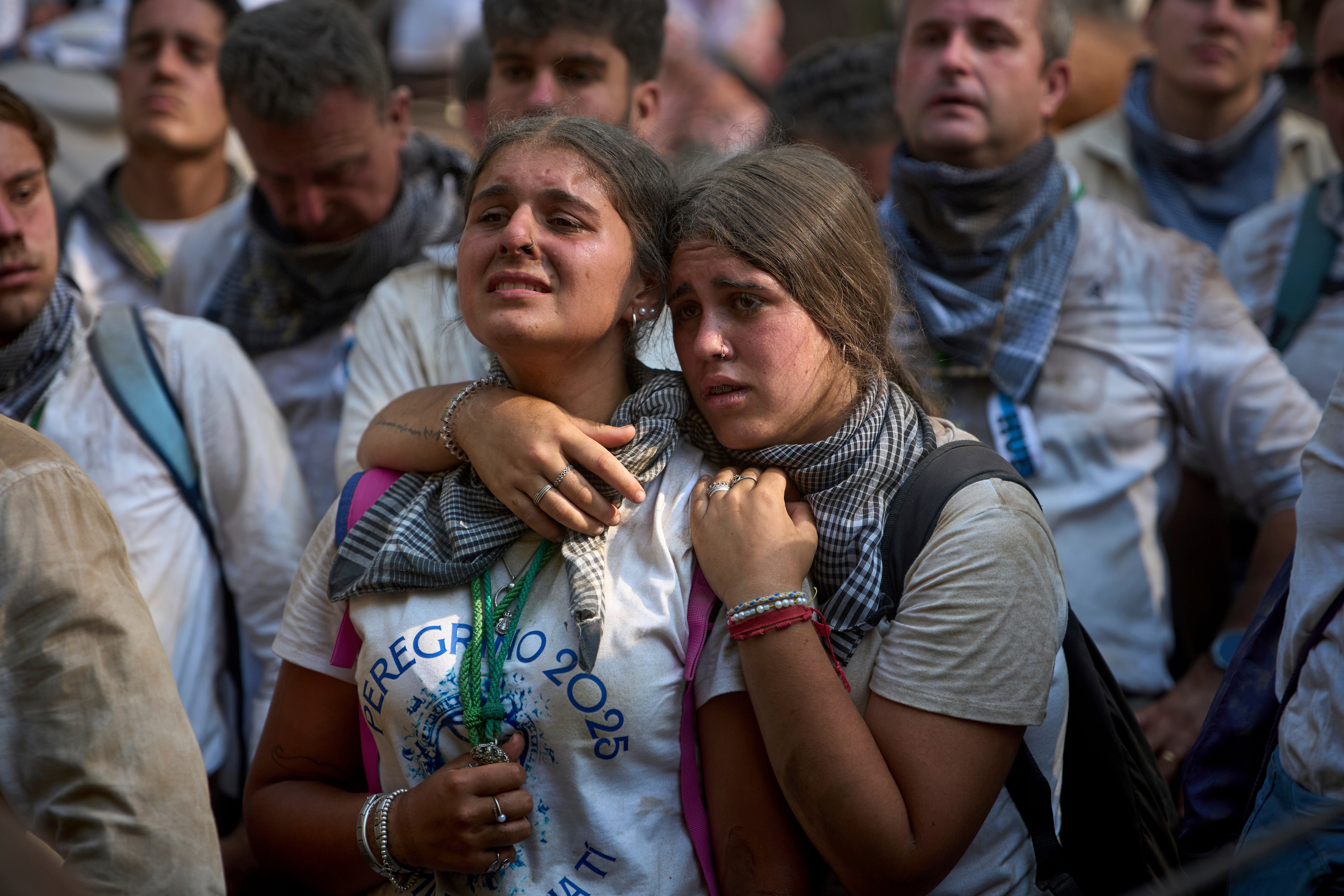 Pilgrims pause during their journey to the shrine of El Rocio