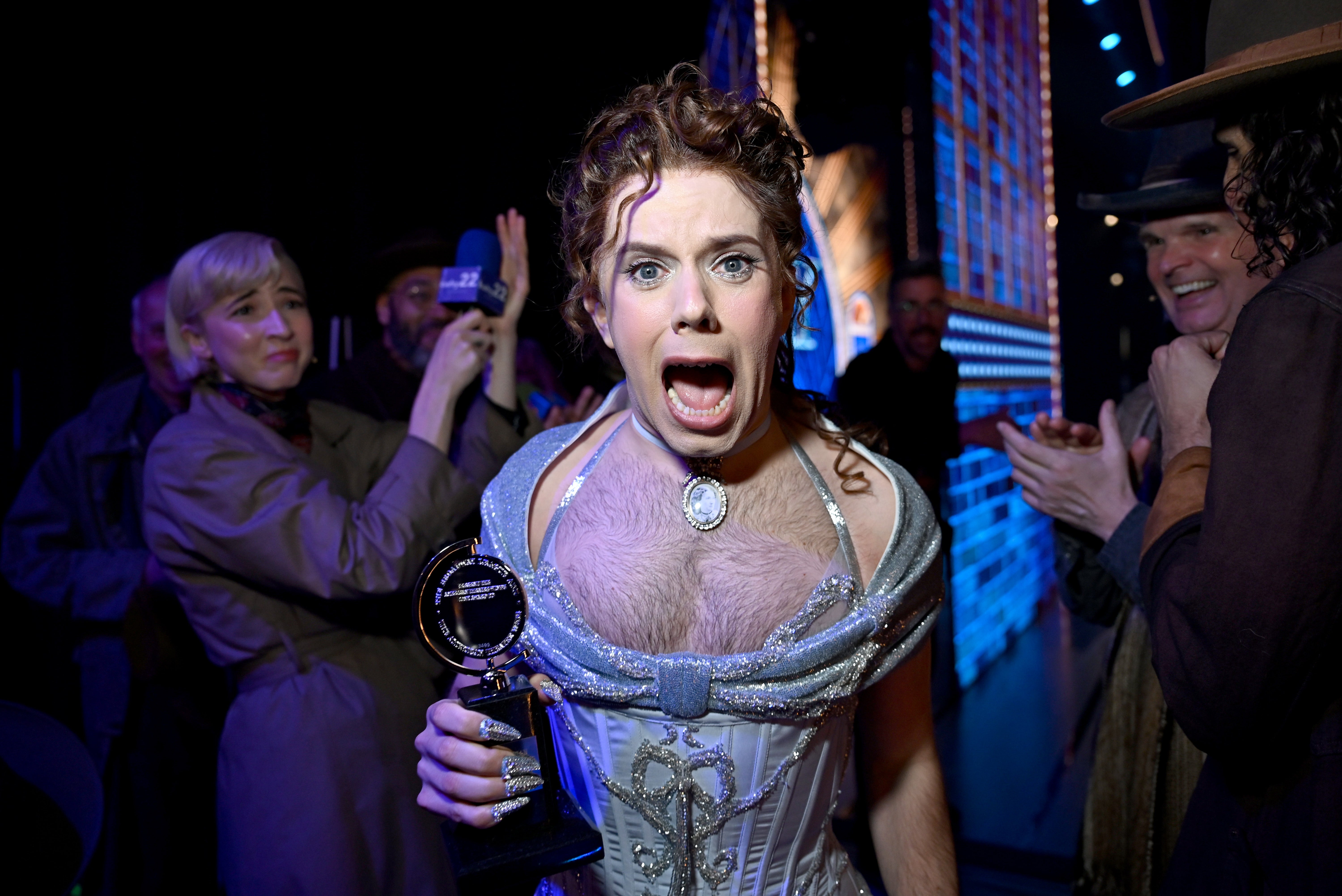 Cole Escola posing with their Tony Award on 8 June
