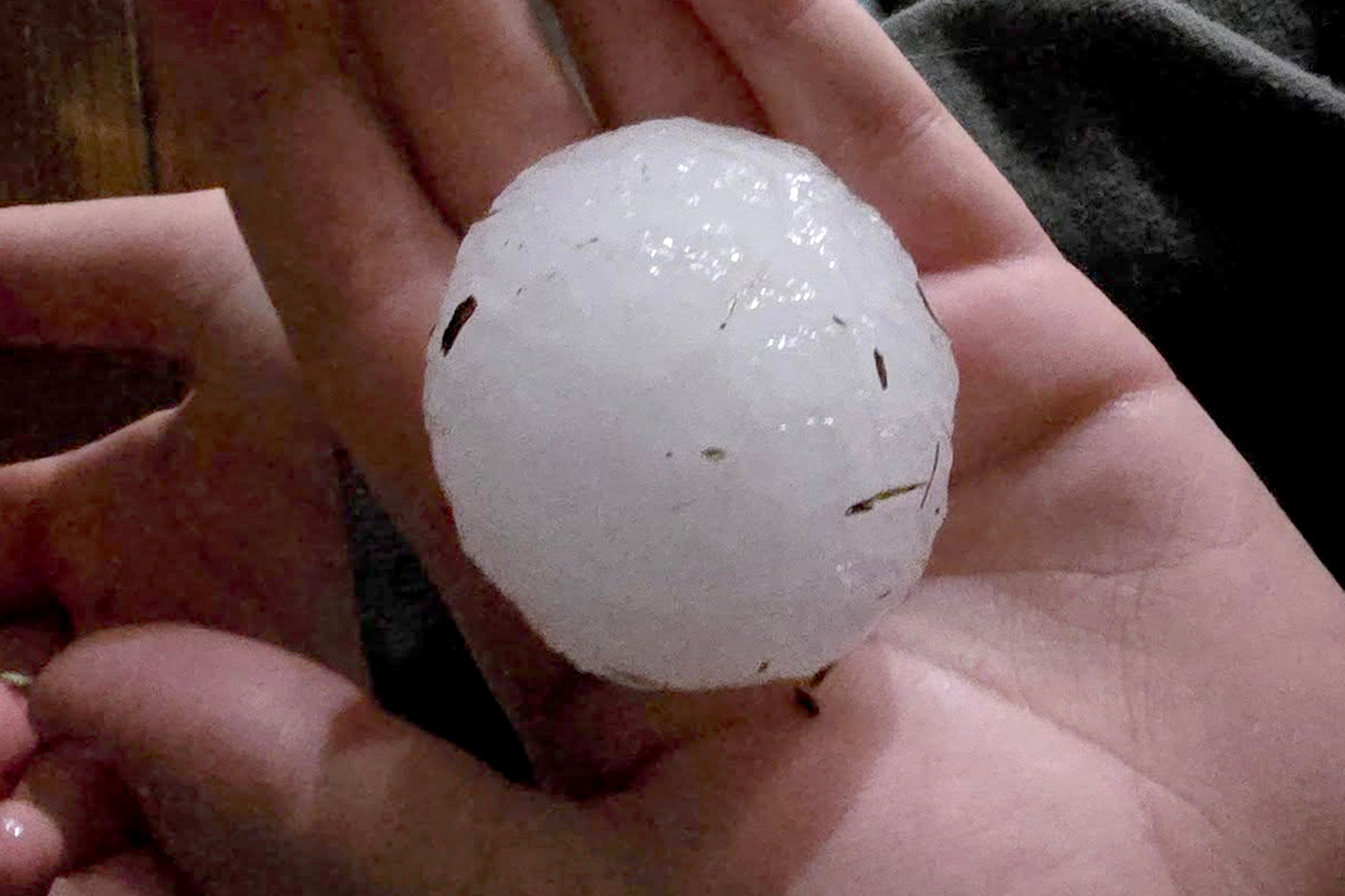 ‘Golfball-sized' hail pictured in Trent, Texas on Sunday night