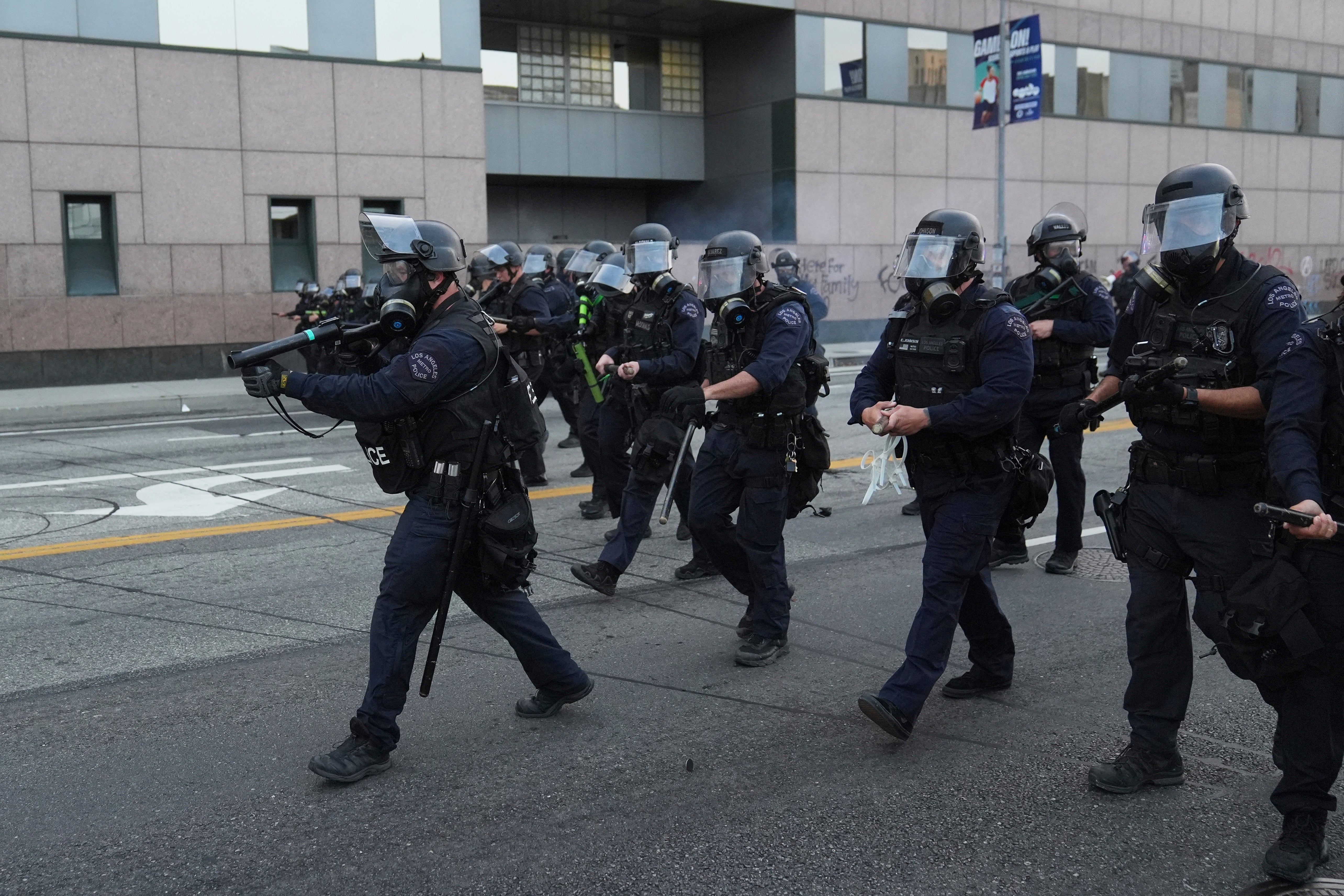 At least 29 people were arrested on Saturday, according to L.A. officials