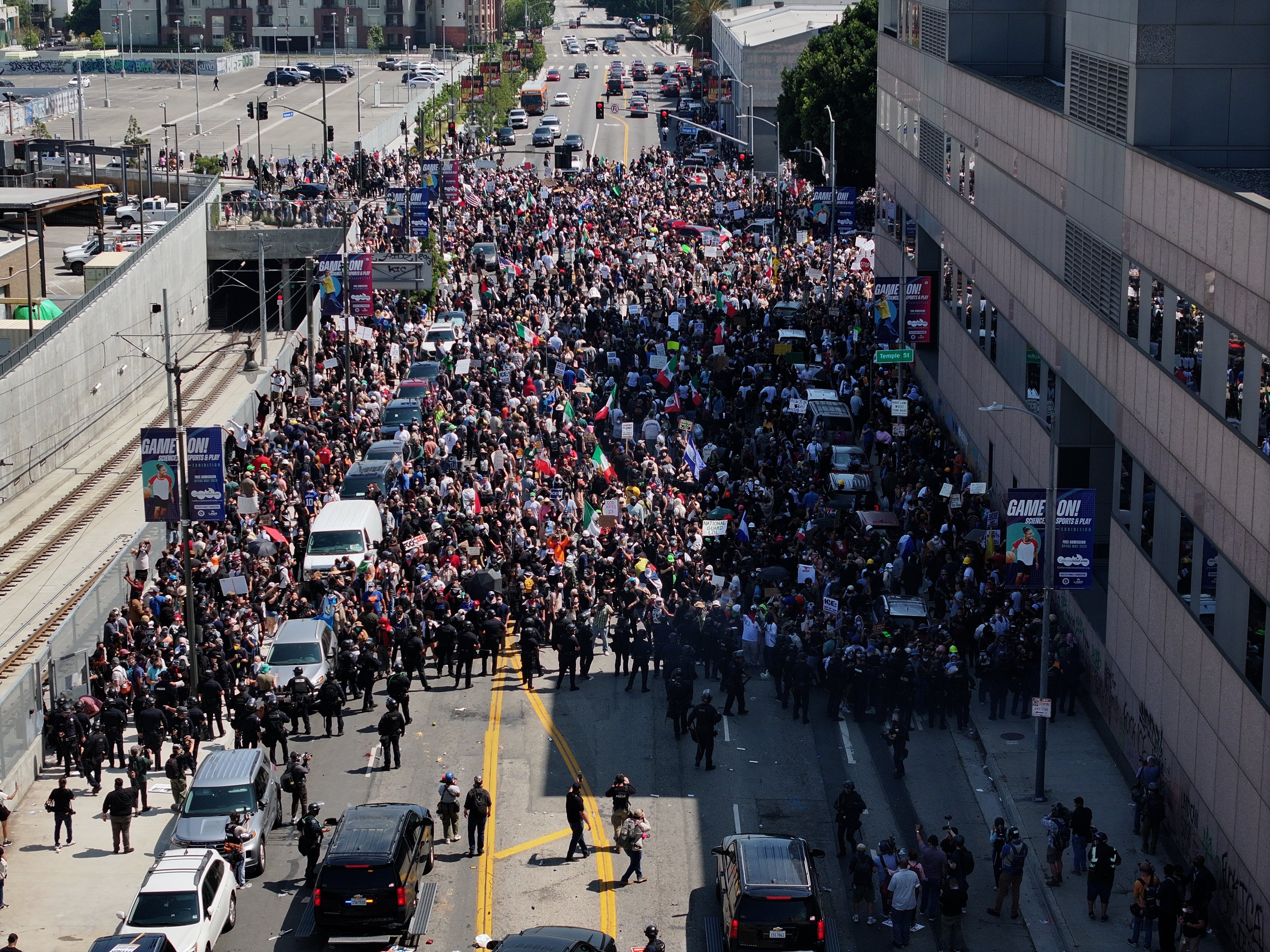 Large-scale protests began in Los Angeles this summer after ICE agents raided workplaces in the city.