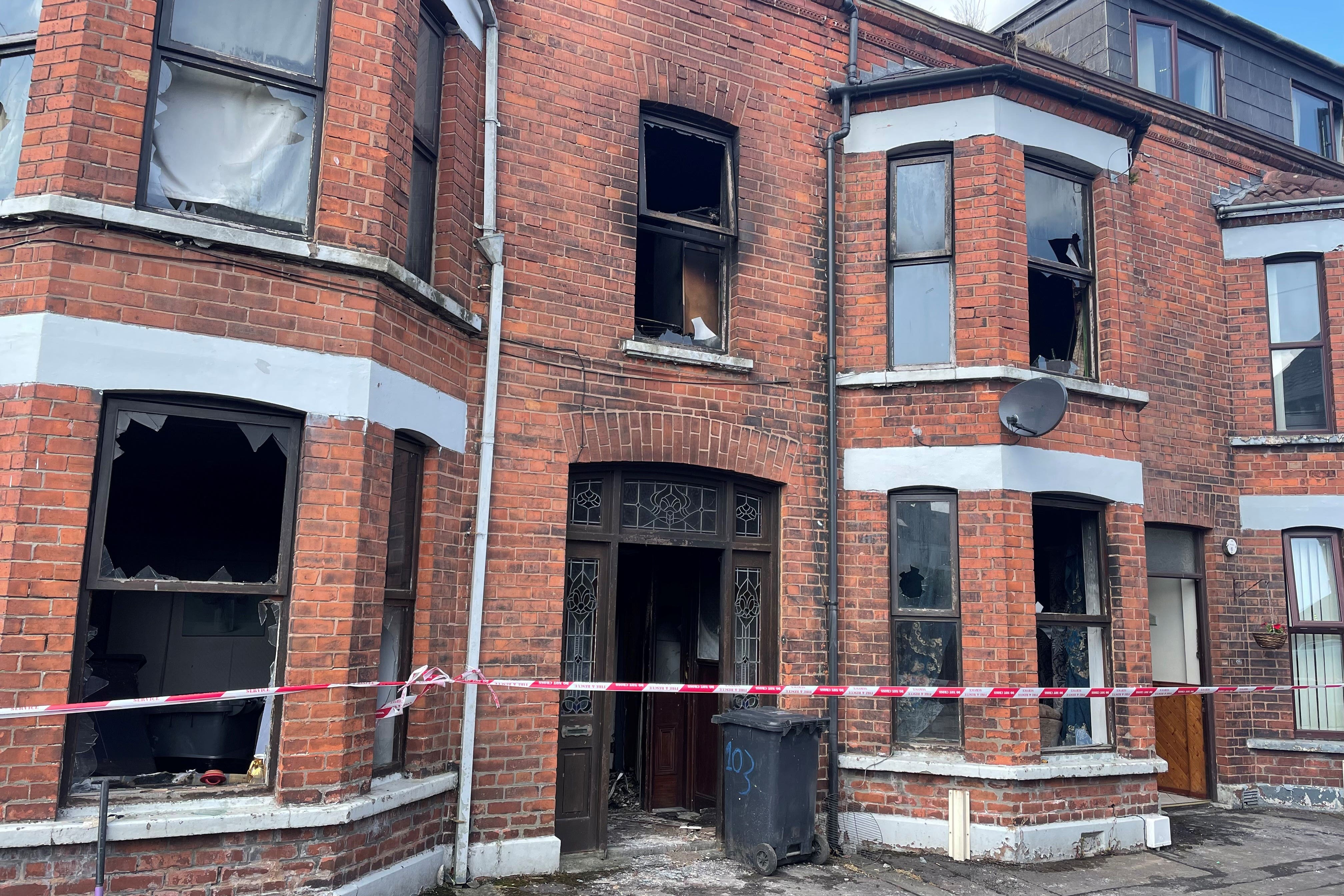 Houses were damaged in Clonavon Terrace, Ballymena