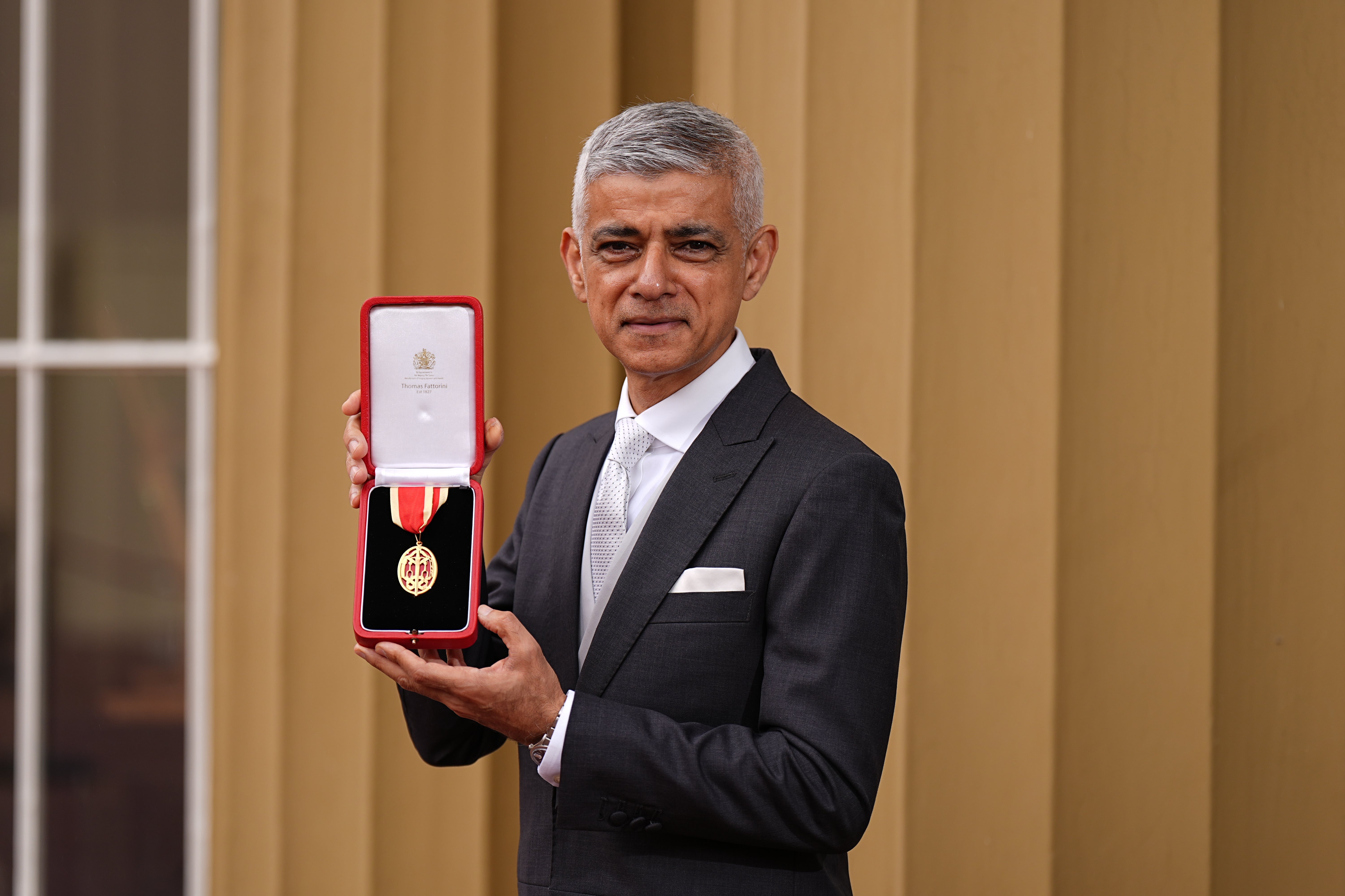 Sir Sadiq, the first London mayor to win a third term, was knighted by Charles in a ceremony at Buckingham Palace.