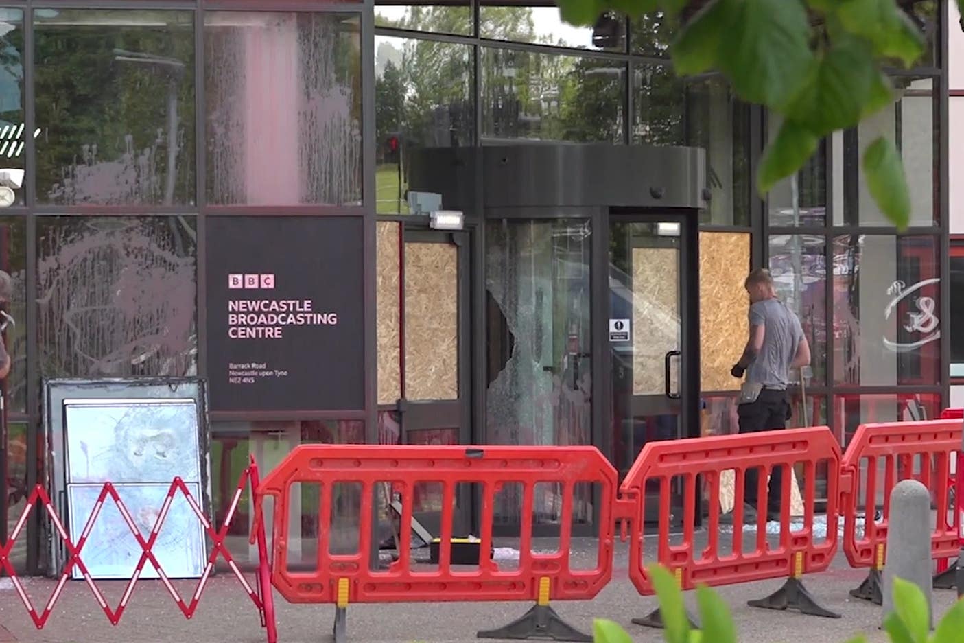 The outside of the building (PA video)