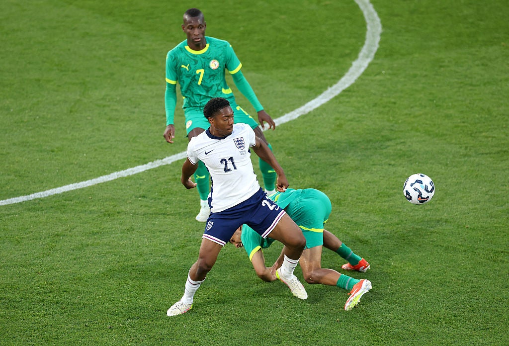 Myles Lewis-Skelley struggled down the left against Senegal’s firepower