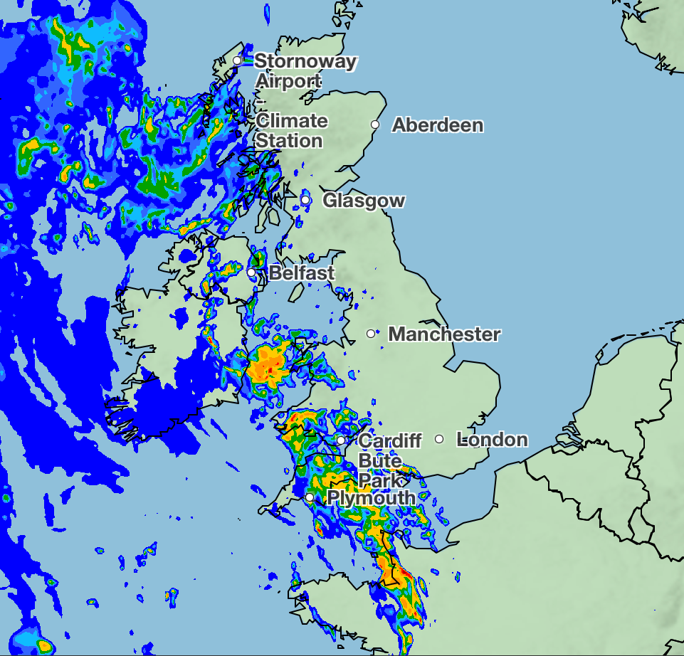 The downpour will move north east throughout Thursday