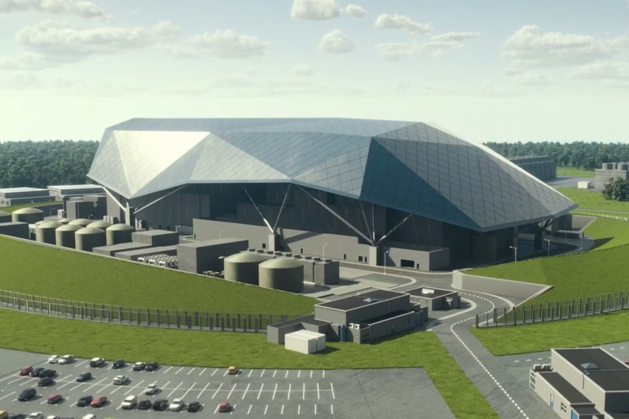 A digital visualisation of the small modular nuclear reactor (SMR) planned by Rolls-Royce SMR