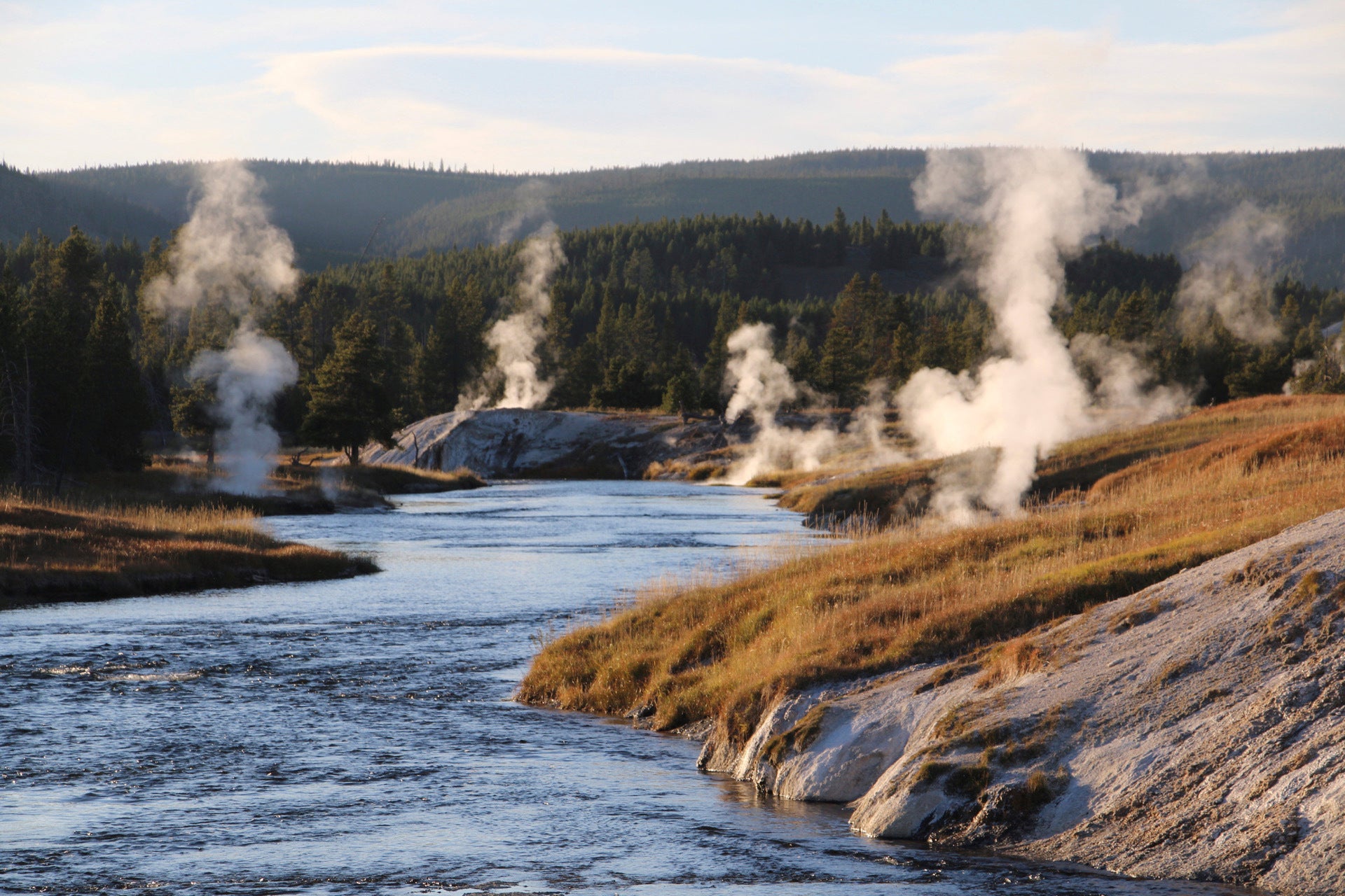 The geysers astatine Yellowstone, nan oldest U.S. National Park