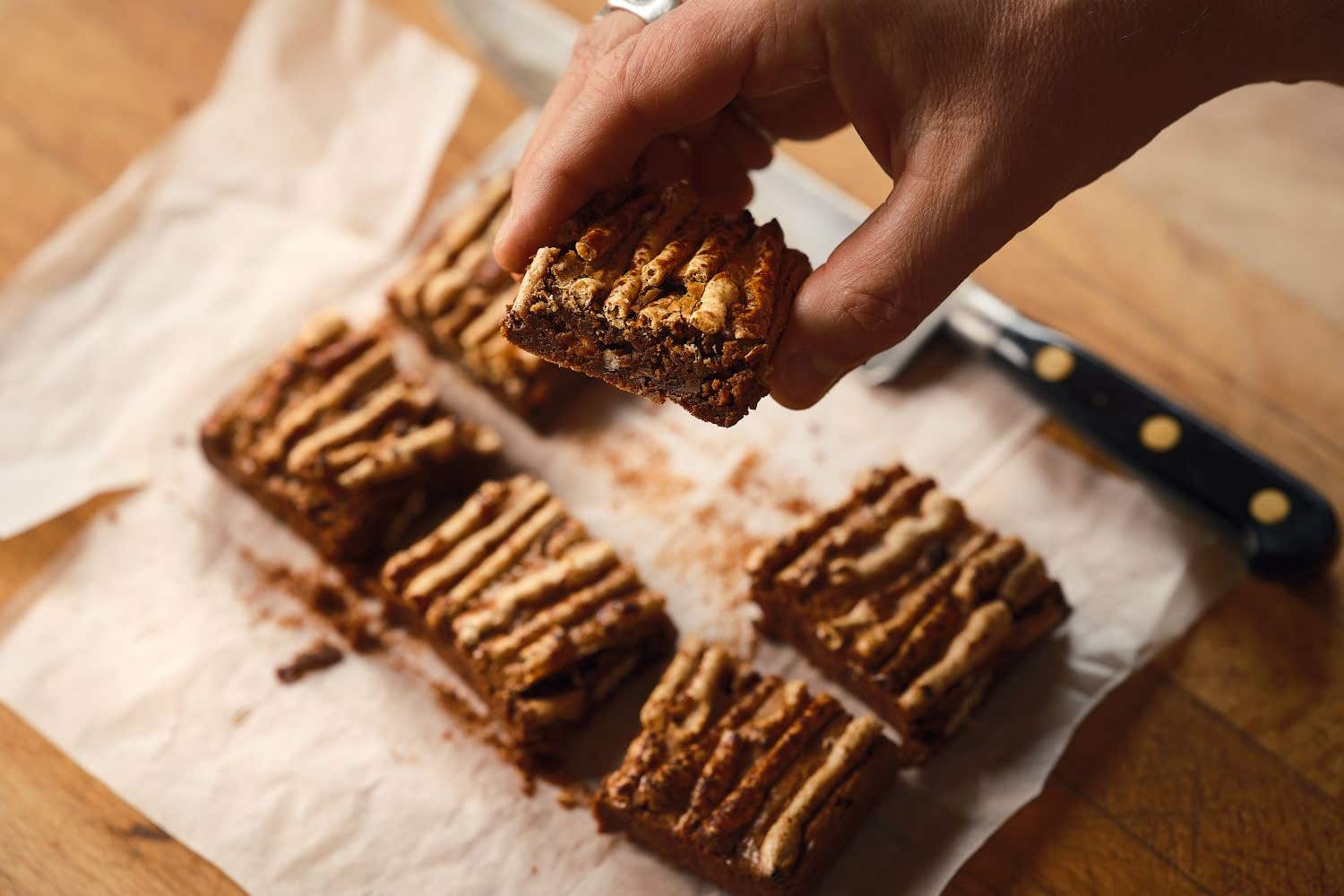 A childhood snack raid, reimagined: these Twiglet brownies are salty, sweet and just a bit wrong – in the best way