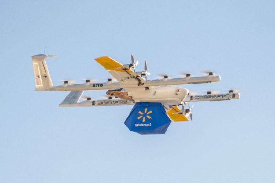 Common Walmart items ordered using drone delivery include fruit, eggs, ice cream, and pet food.