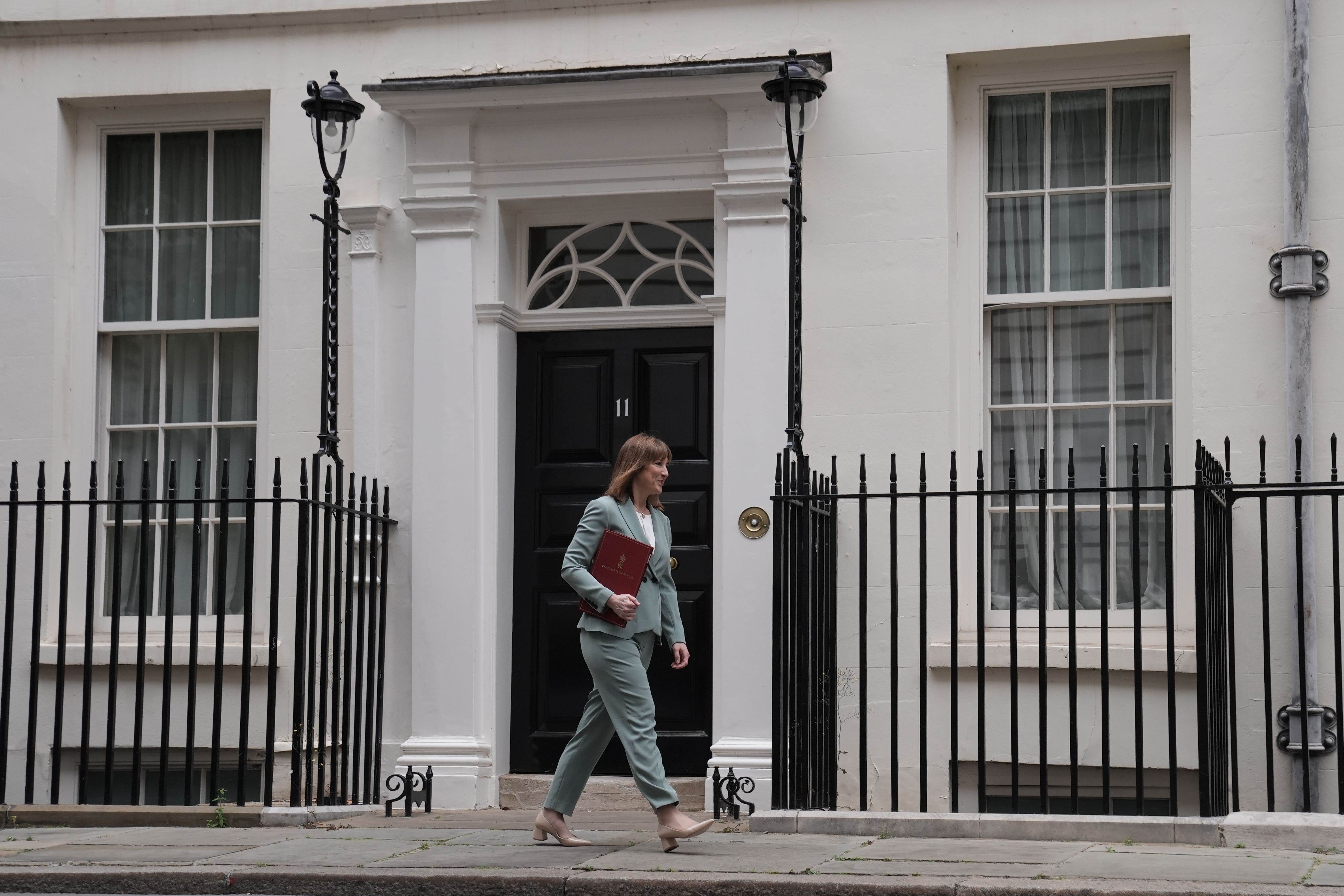 Rachel Reeves leaves 11 Downing Street ahead of delivering her spending review (Stefan Rousseau/PA)