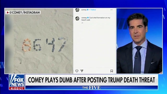 During the May 16 broadcast of The Five, Fox News host Jesse Watters accused James Comey of placing a "hit" on Donald Trump with his "8647" social media post.