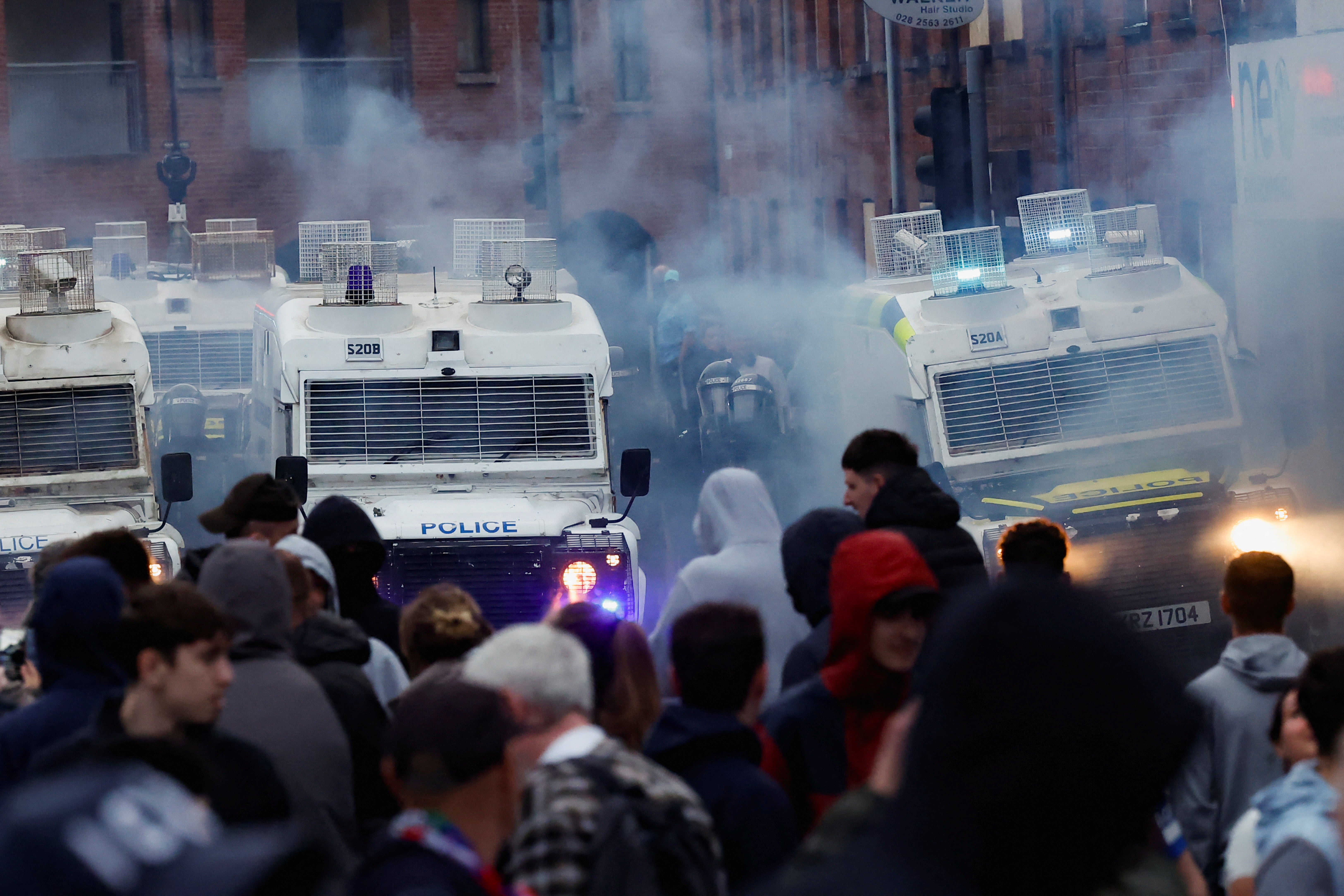 Officers used dog units and drones in their response to the gathering